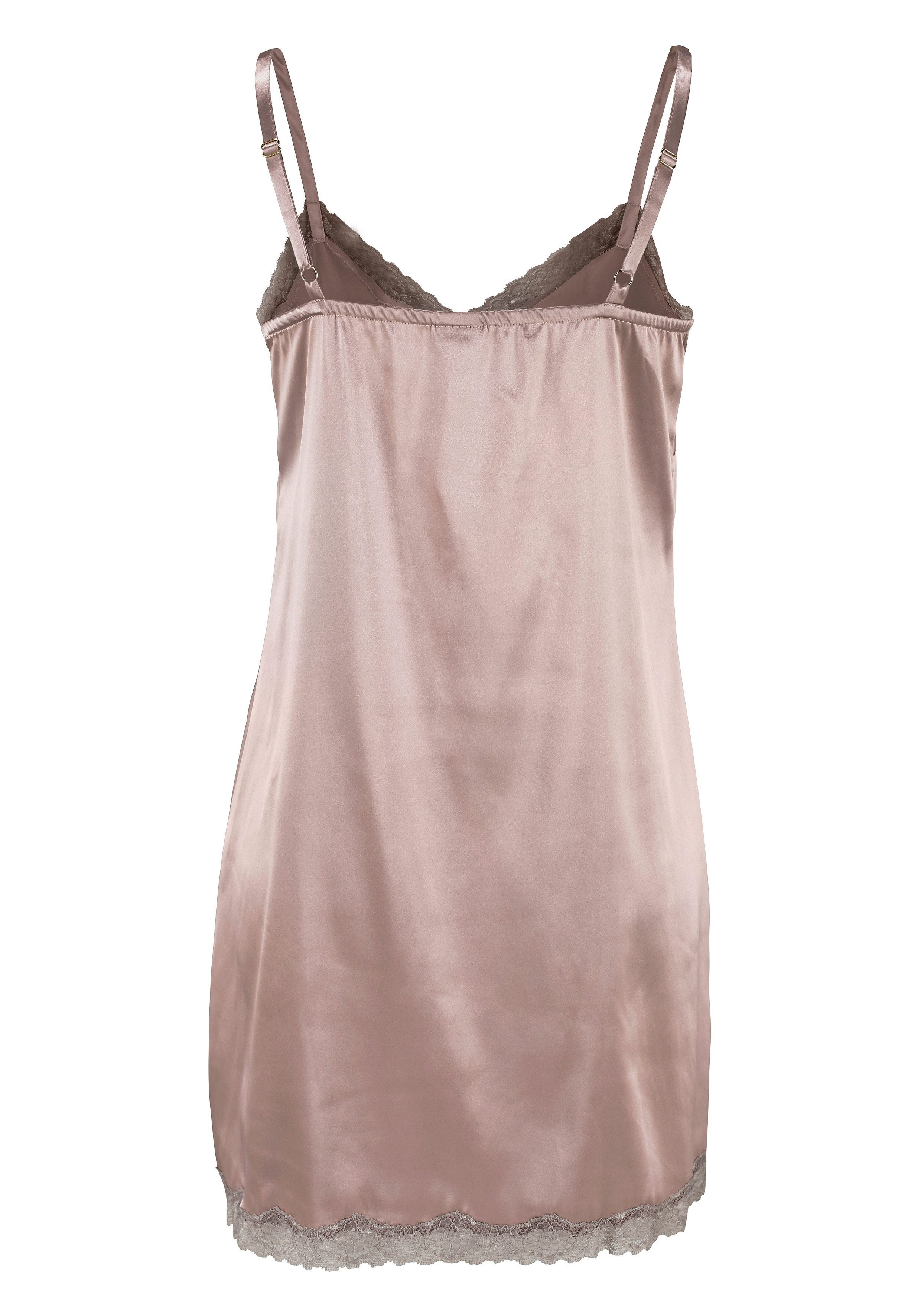 LASCANA Negligé (1-teilig) aus edlem Satin-Stretch mit verführerischer Spitze