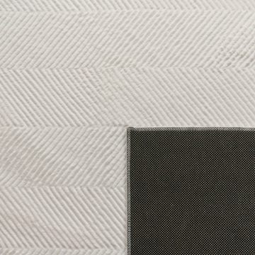 Teppich Haarlem 941, Paco Home, rechteckig, Höhe: 17 mm, Kurzflor, Uni Farben, Hoch-Tief Effekt, geometrisch, weich & kuschelig