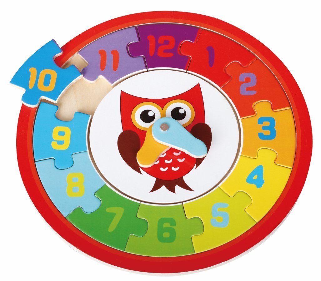 Lelin Обучающие игрушки 20076 Holz - Zahlenpuzzle mit Uhr