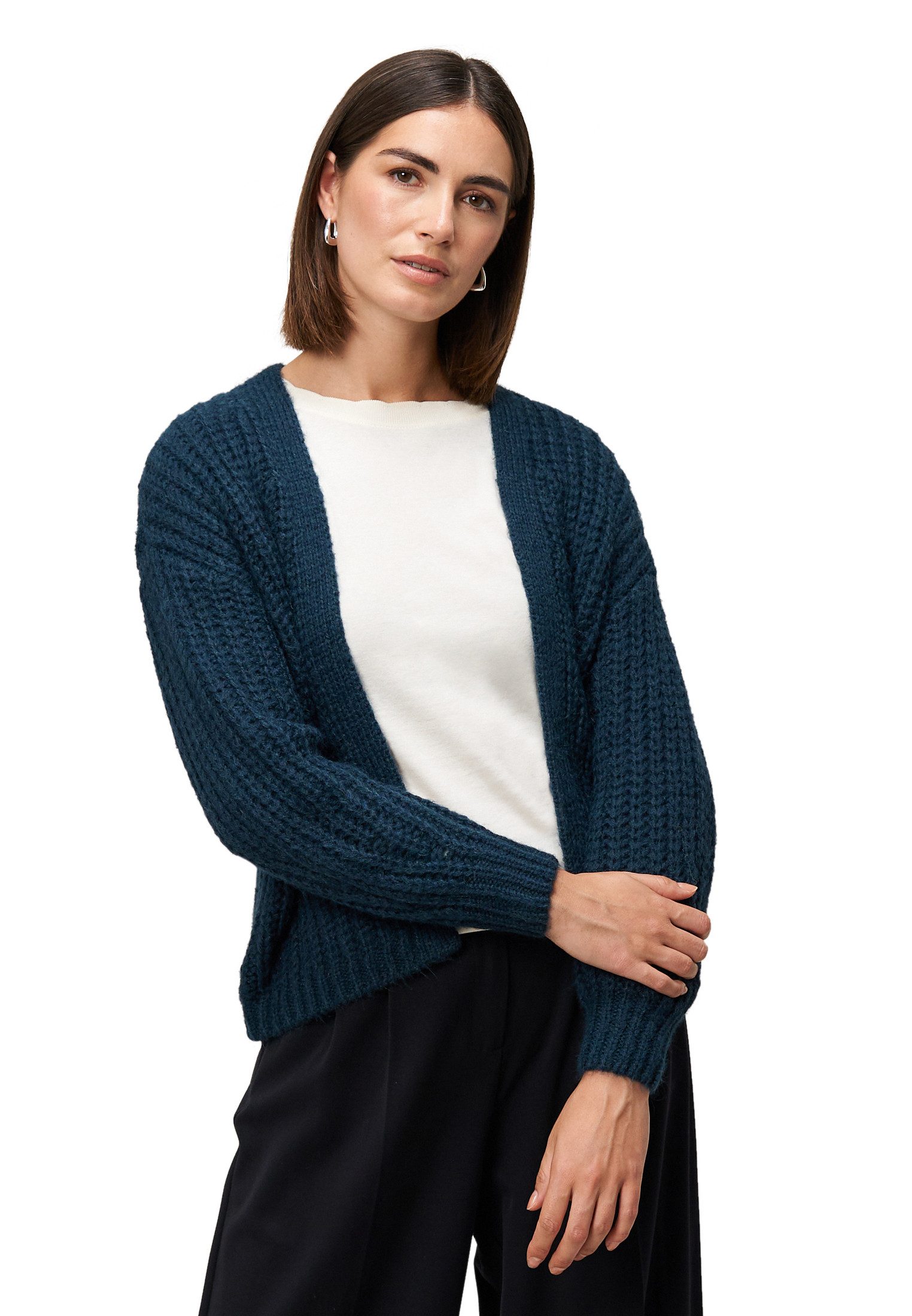 Zero Strickjacke Damen offener Style (1-tlg) Plain/ohne Details