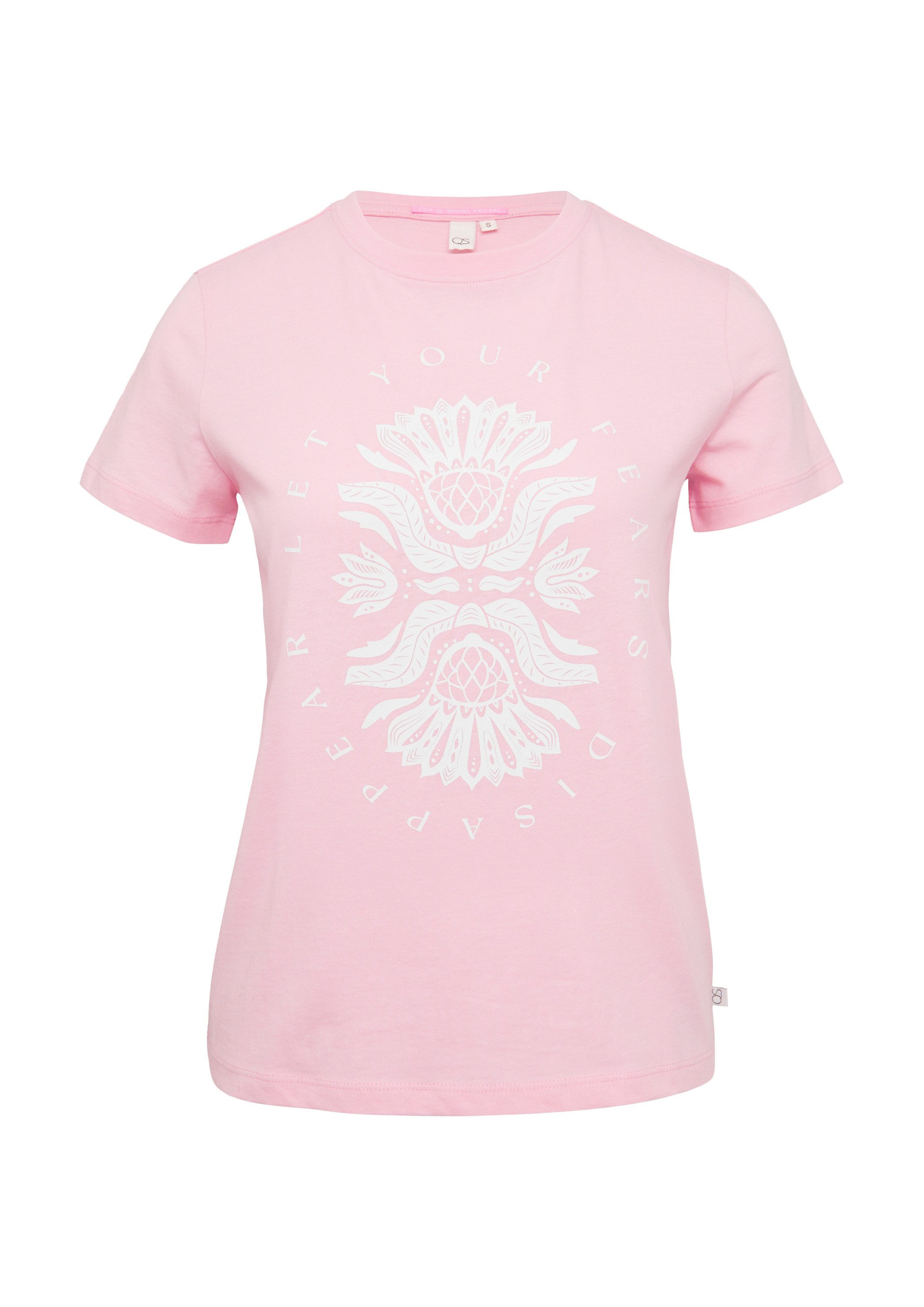 QS Kurzarmshirt T-Shirt Baumwollshirt mit Frontprint günstig online kaufen