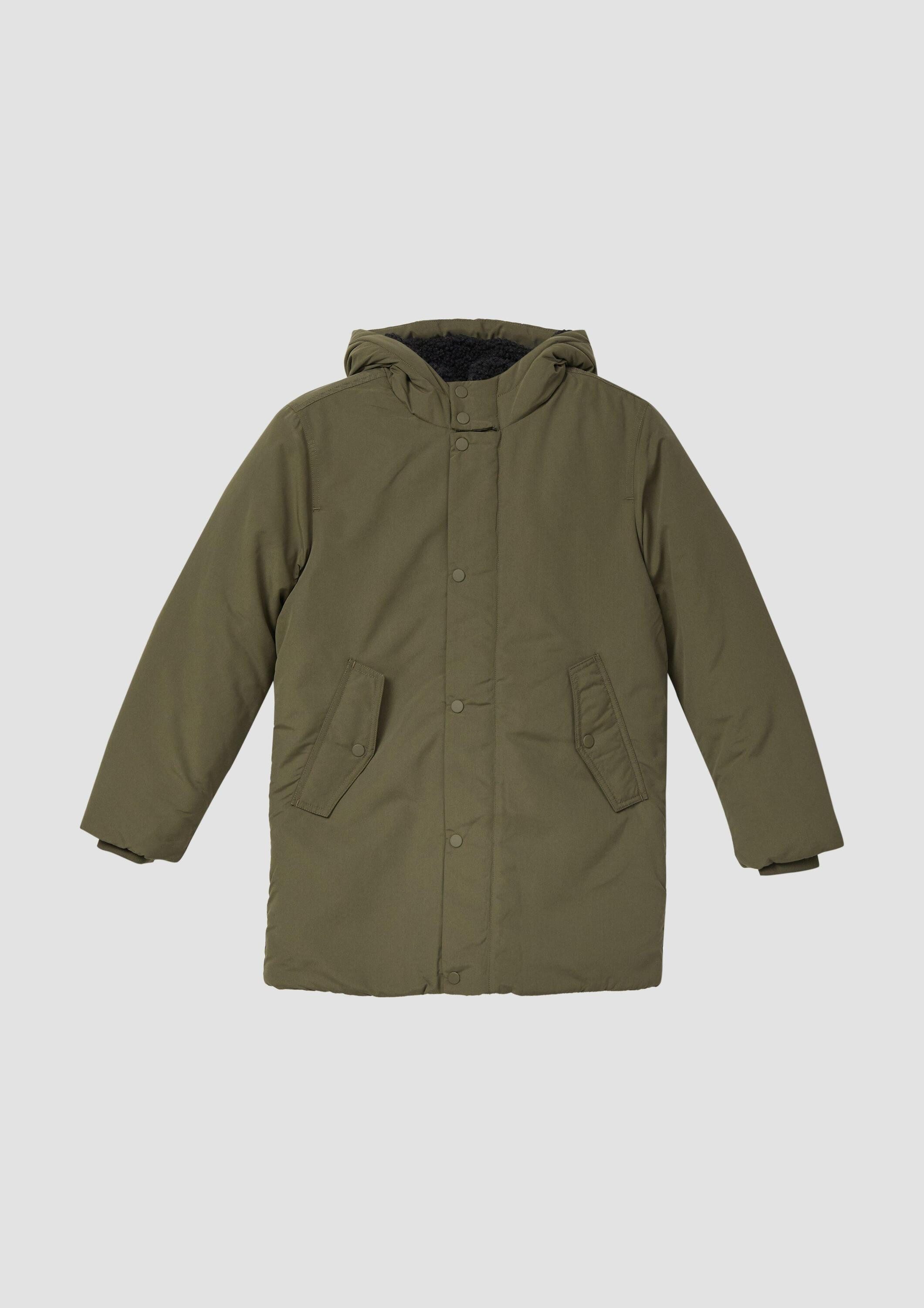 s.Oliver Wintermantel Outdoor-Mantel Wärmender Parka mit Kapuze und Teilungsnähten