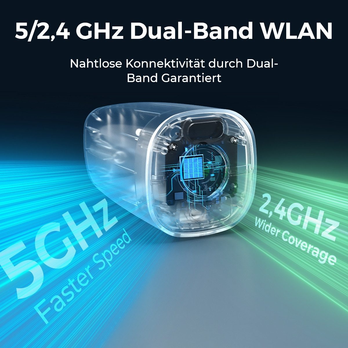 Reolink Überwachungskamera 4K Akkukamera mit 5/2,4GHz WLAN (Innenbereich, Außenbereich, 5/2,4GHz Wifi,8MP, Farbnachtsicht, Smarte Erkennung) – Bild 4 von 5