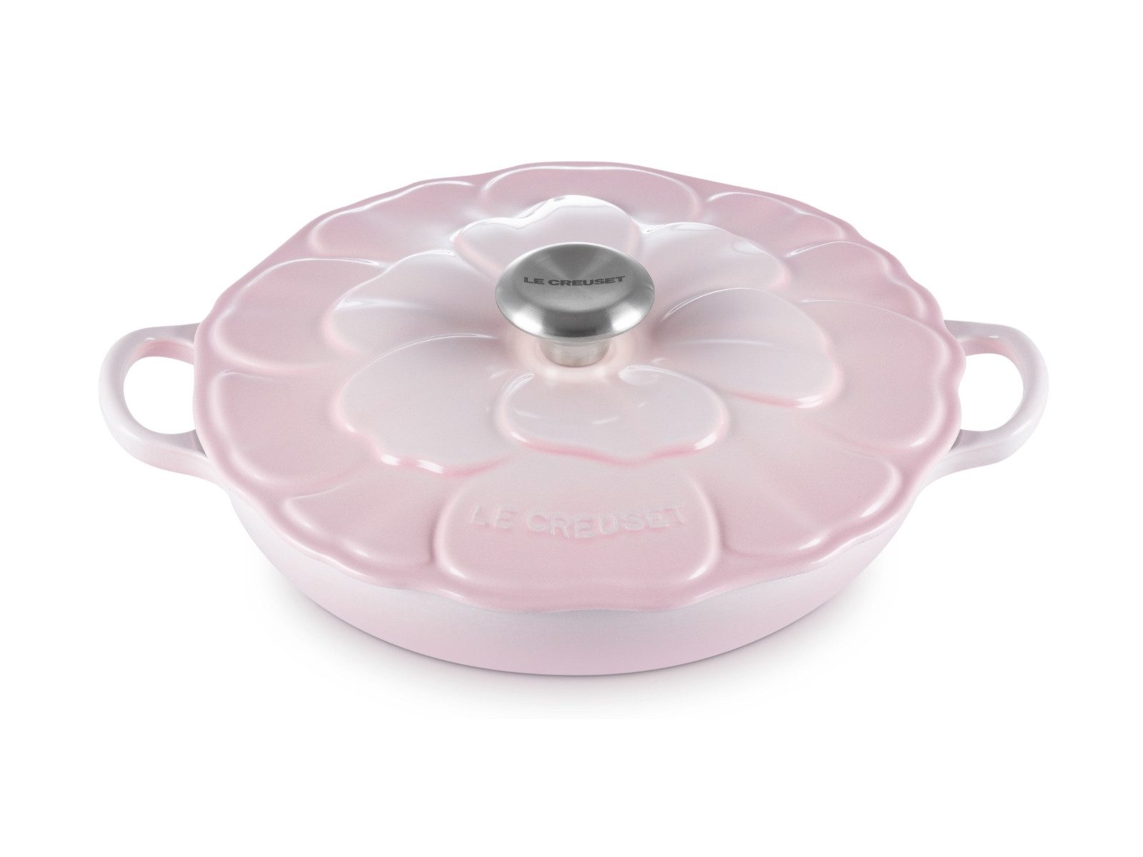 LE CREUSET Kochtopf Signature Gourmet-Profitopf Blume shell pink 26cm, Emailliertes Gusseisen