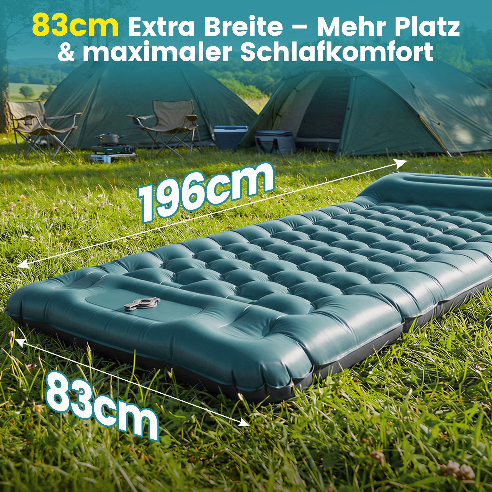 Bundviel Isomatte Outdoor Camping Isomatte Selbstaufblasend Ultraleicht Luftmatratze, erschleißfest/wasserabweisend/Reißfestigkeit