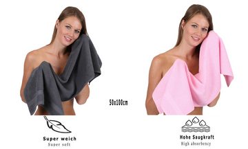 Betz Handtuch Set 8-TLG. Handtuch-Set Palermo Farbe anthrazit und rosé, 100% Baumwolle