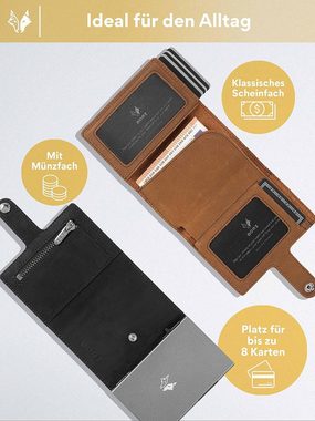 BORZ Prime Geldbörse BORZ Prime Slim Wallet mit Münzfach Kartenetui mit RFID Schutz