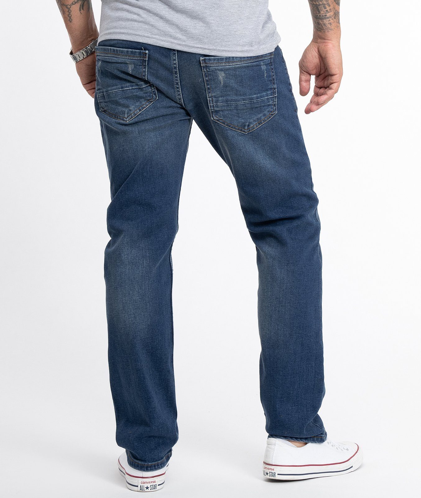 Rock Creek Straight-Jeans Herren Jeans Stonewashed Blau RC-2098