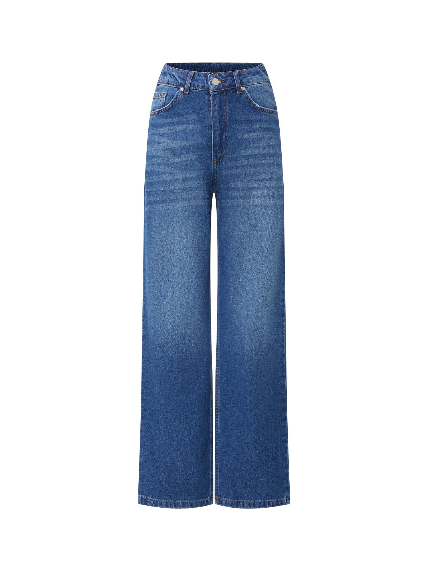 Imily Bela Boyfriend-Jeans Damen Hochgeschnittene Jeans mit geradem Bein (Packung, 1-tlg., 1per-Pack) aus Baumwolle