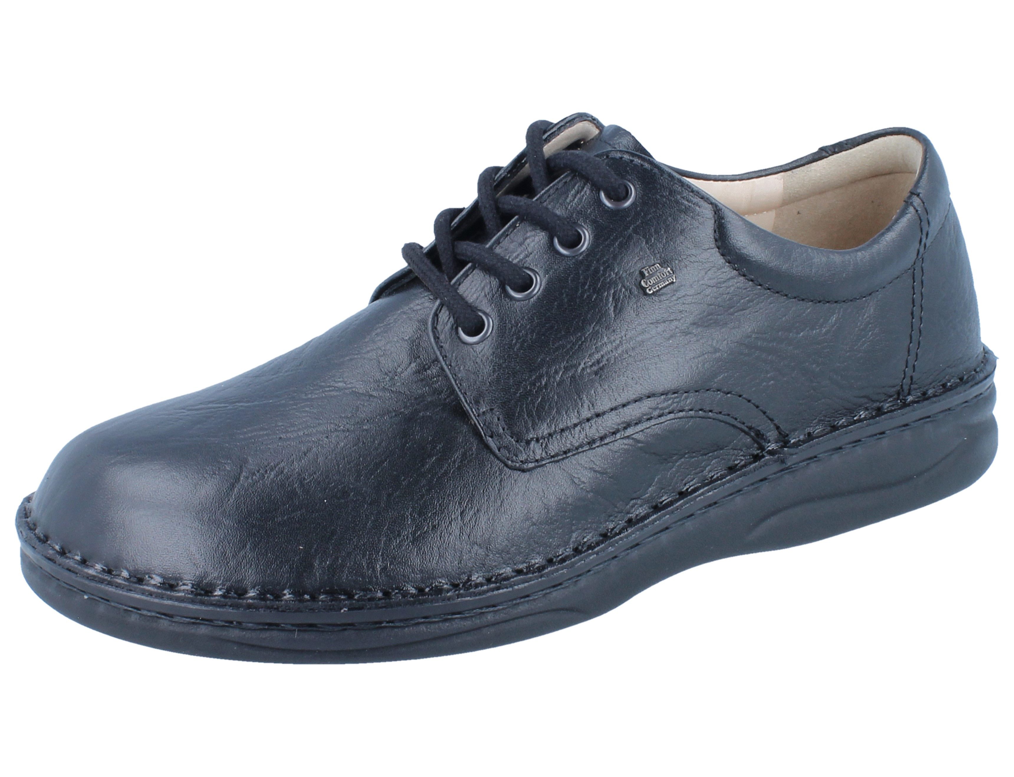 FINN COMFORT Metz Herren Schnürschuhe schwarz Glattleder - Größe: UK Schnürschuh
