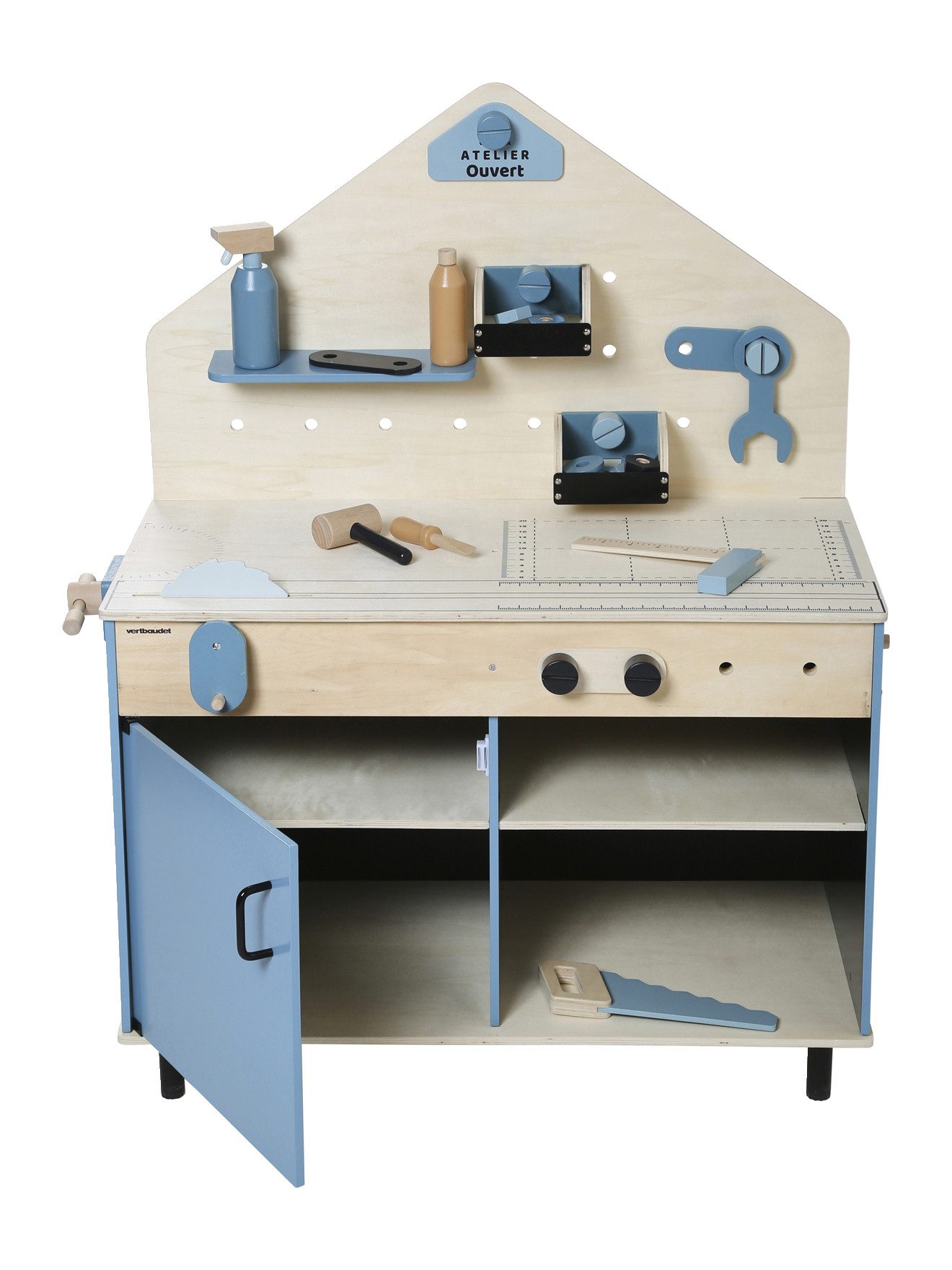 vertbaudet Spielwerkbank Große Kinder Werkbank, Holz FSC®/Metall