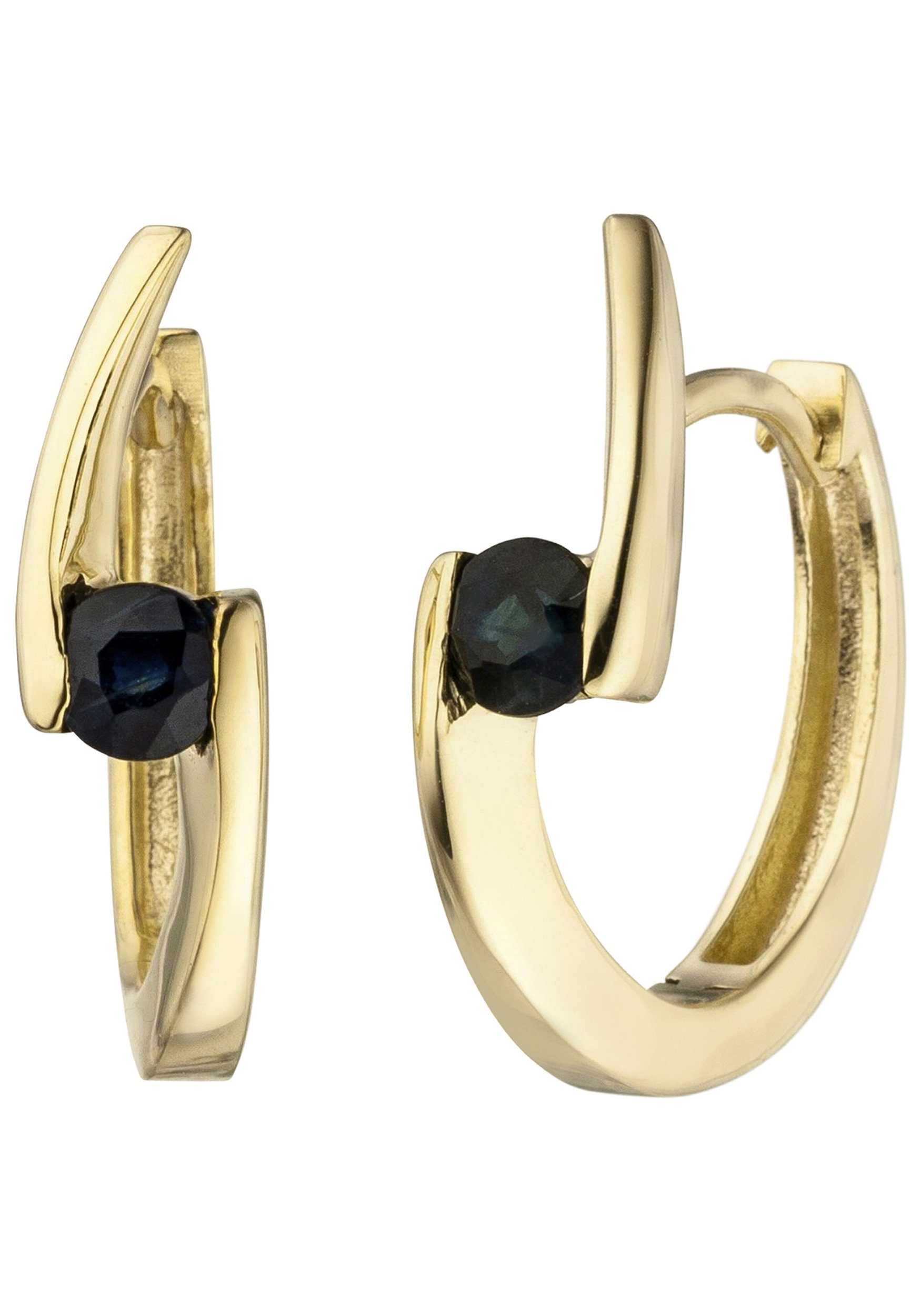 JOBO Paar Creolen, 333 Gold mit Safir günstig online kaufen