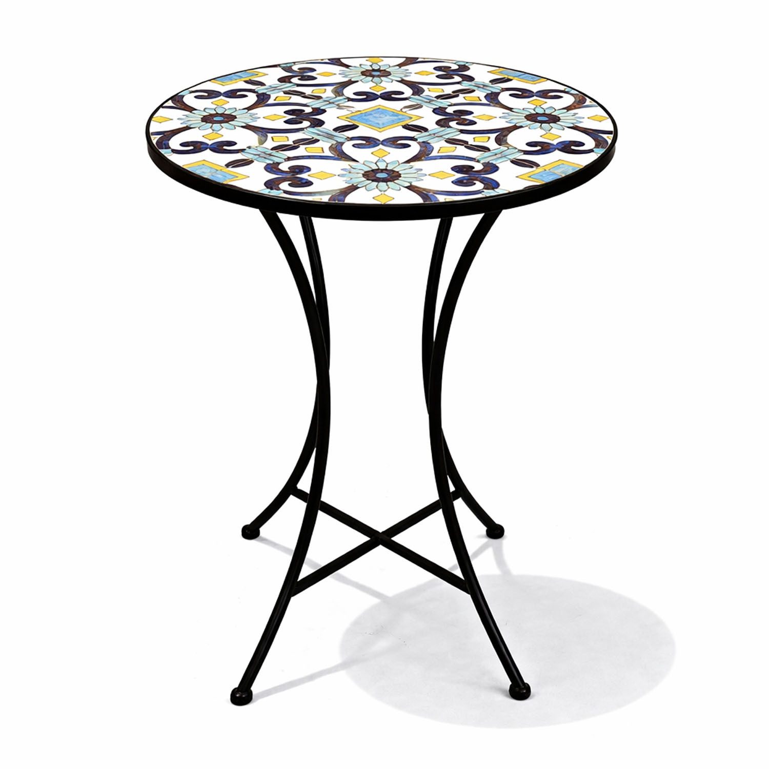 Mojawo Küchentisch Mosaik Mosaiktisch Gartentisch Bistrotisch Tisch Ø 60 x 70 cm
