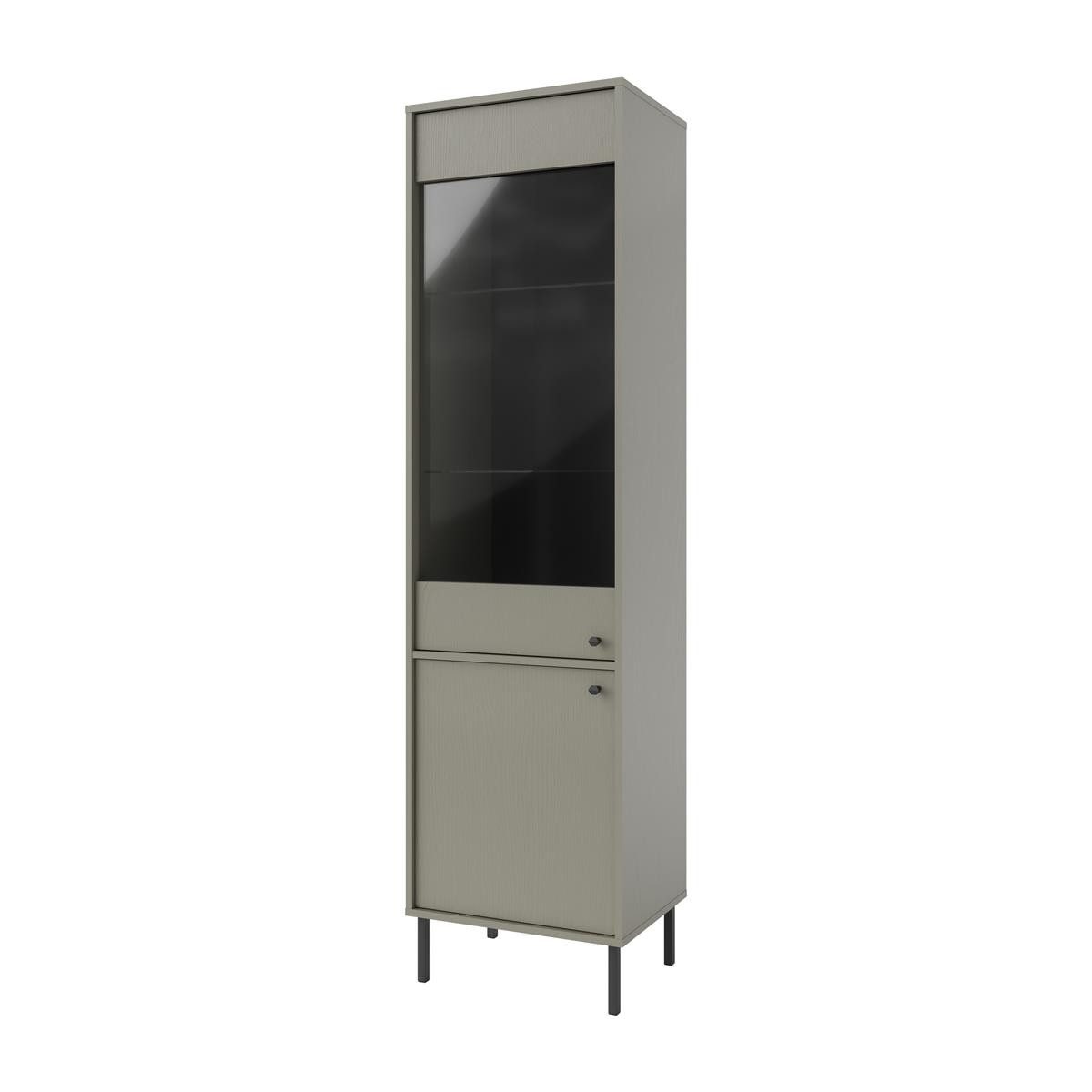Compleo Standvitrine mit 2 Türen, Elegant Design, Breite: 52 cm, mit LED Beleuchtung