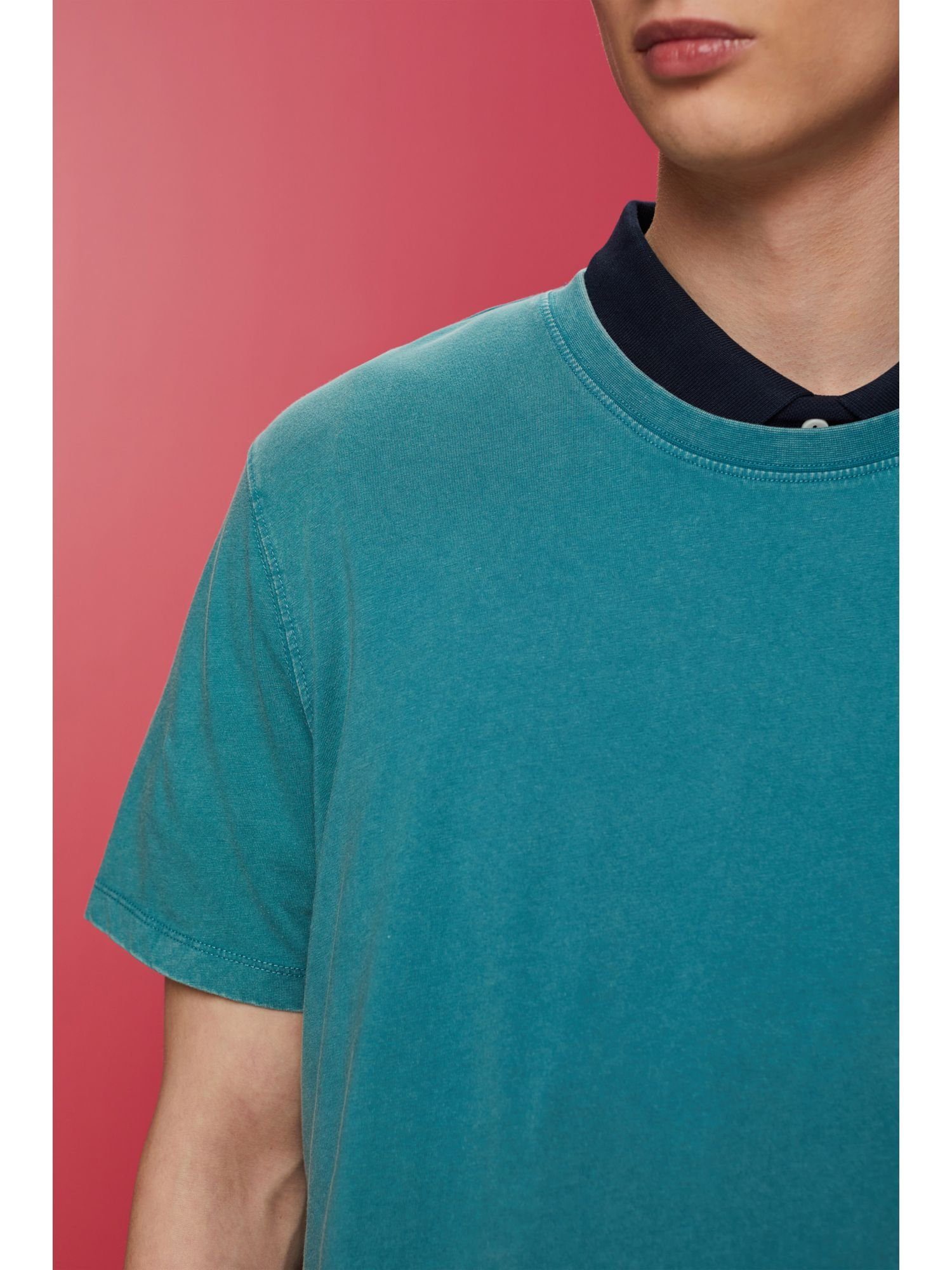 (1-tlg) BLUE Jersey-T-Shirt, Baumwolle T-Shirt TEAL 100% Esprit