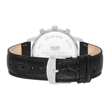 Rhodenwald & Söhne Chronograph Moonlight schwarz, mit Echtleder-Armband