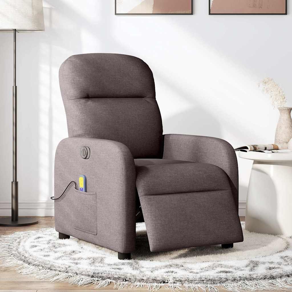 vidaXL Sessel Massagesessel Elektrisch Dunkelbraun Stoff günstig online kaufen