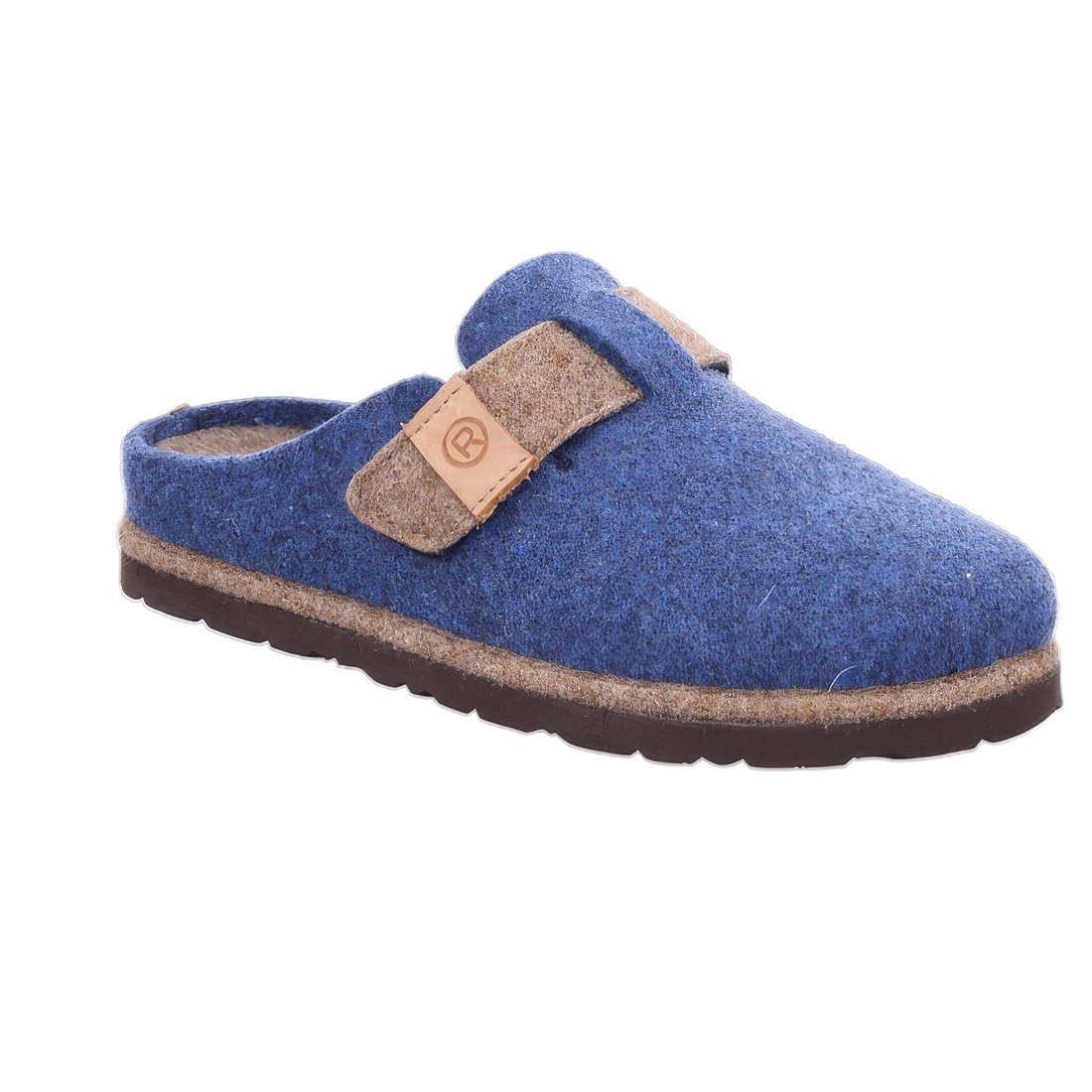 Rohde D.Meran Pantoffel Hausschuh, Filz Clog, Schlappen mit Klettriemchen