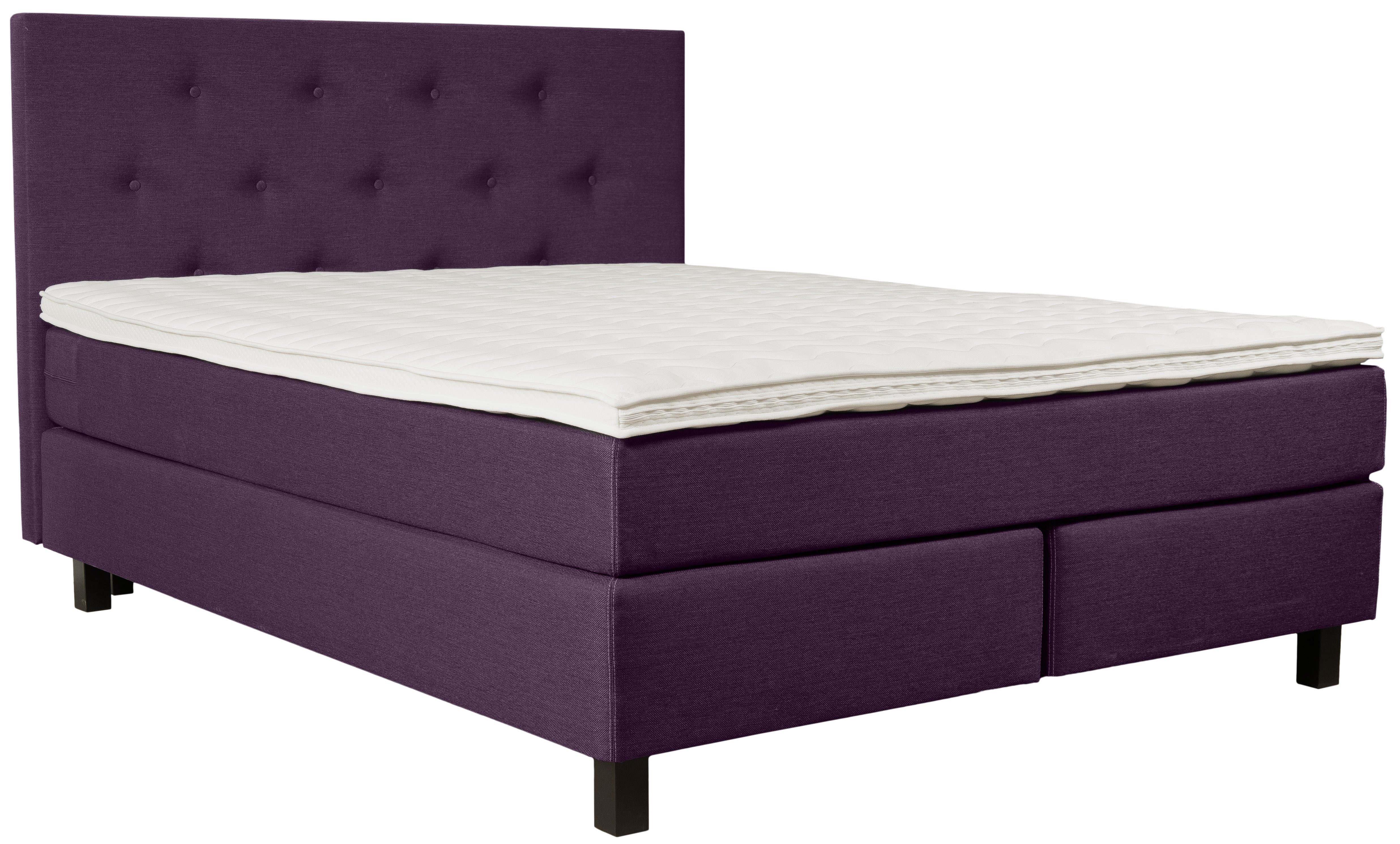 mit LED Beleuchtung, Taschen-Federkernmatratze INOSIGN - mit purple Boxspringbett Alenika,