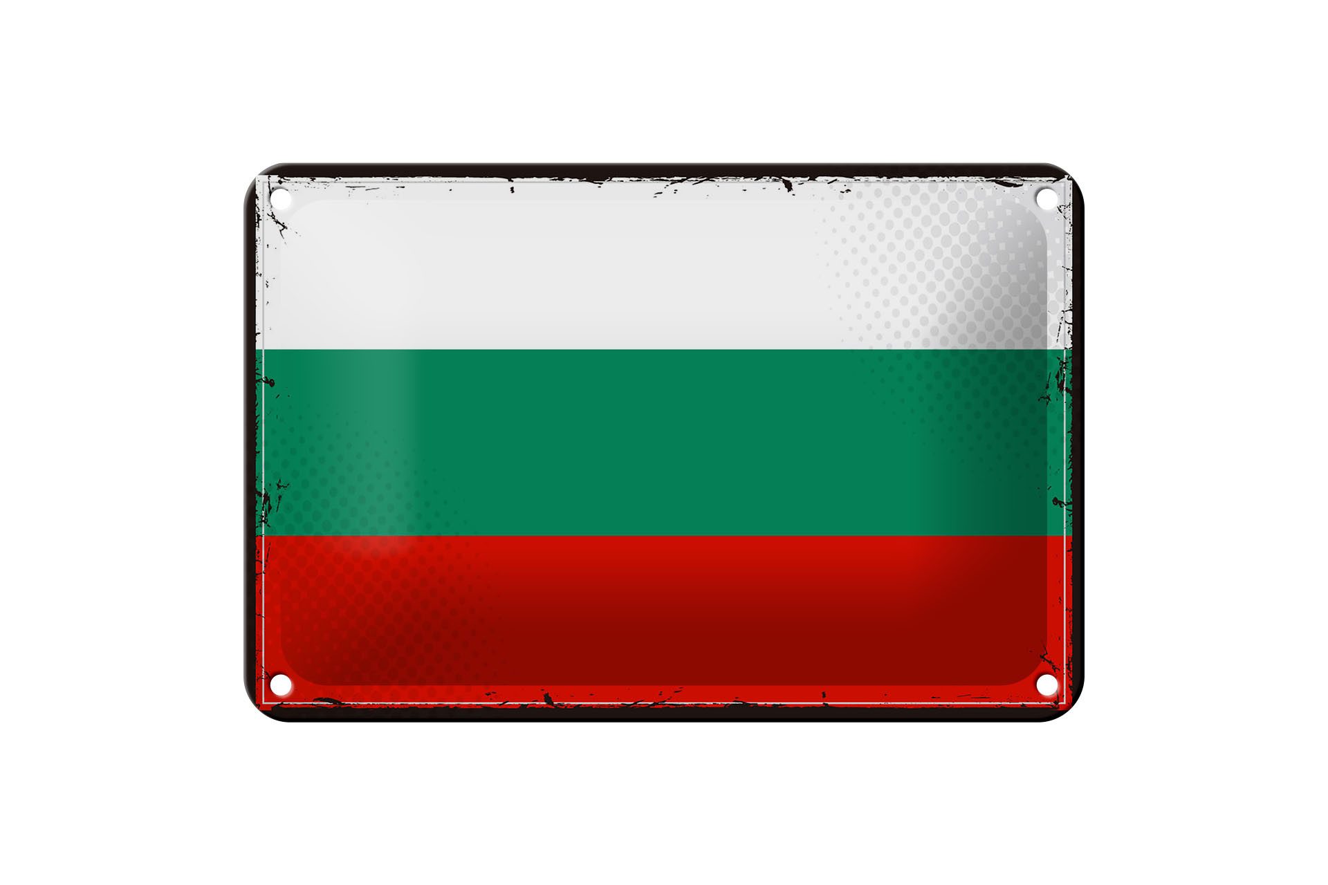 Femer GmbH Metallschild Flagge Bulgariens 18x12cm Retro Flag Bulgaria, (1 St), gewölbte Oberfläche, abgerundete Ecken, umgeschlagene Kanten