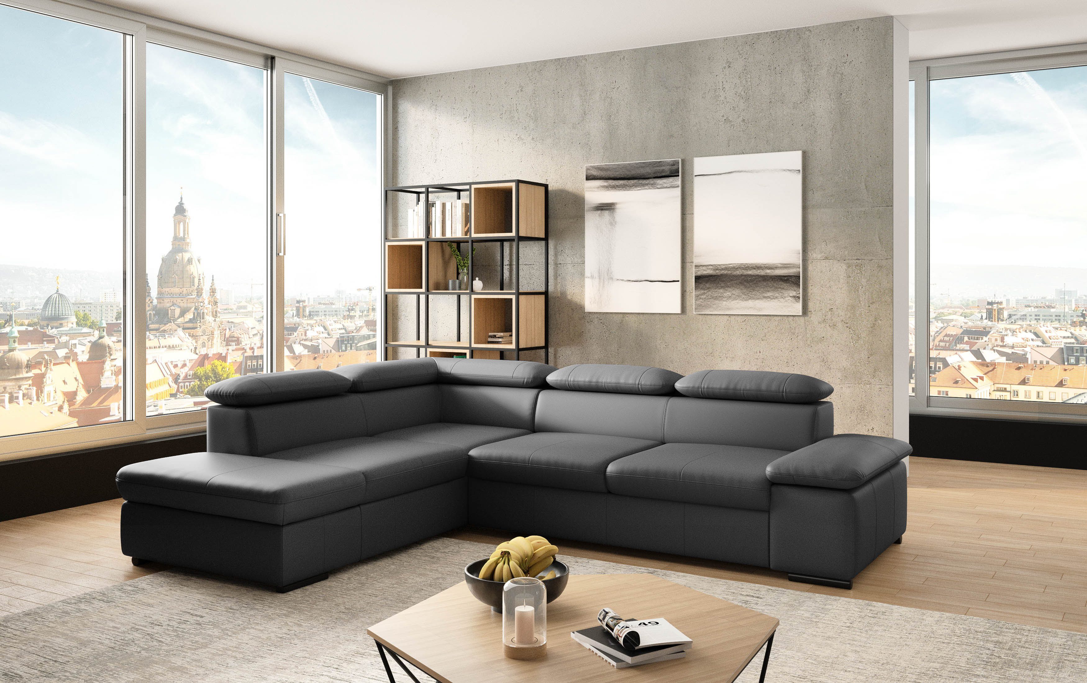 sit&more Ecksofa Alcudia L-Form, B: 272 cm, Arm- und Kopfteilverstellung, Eckcouch, mit Schlaffunktion, Komfortsitz
