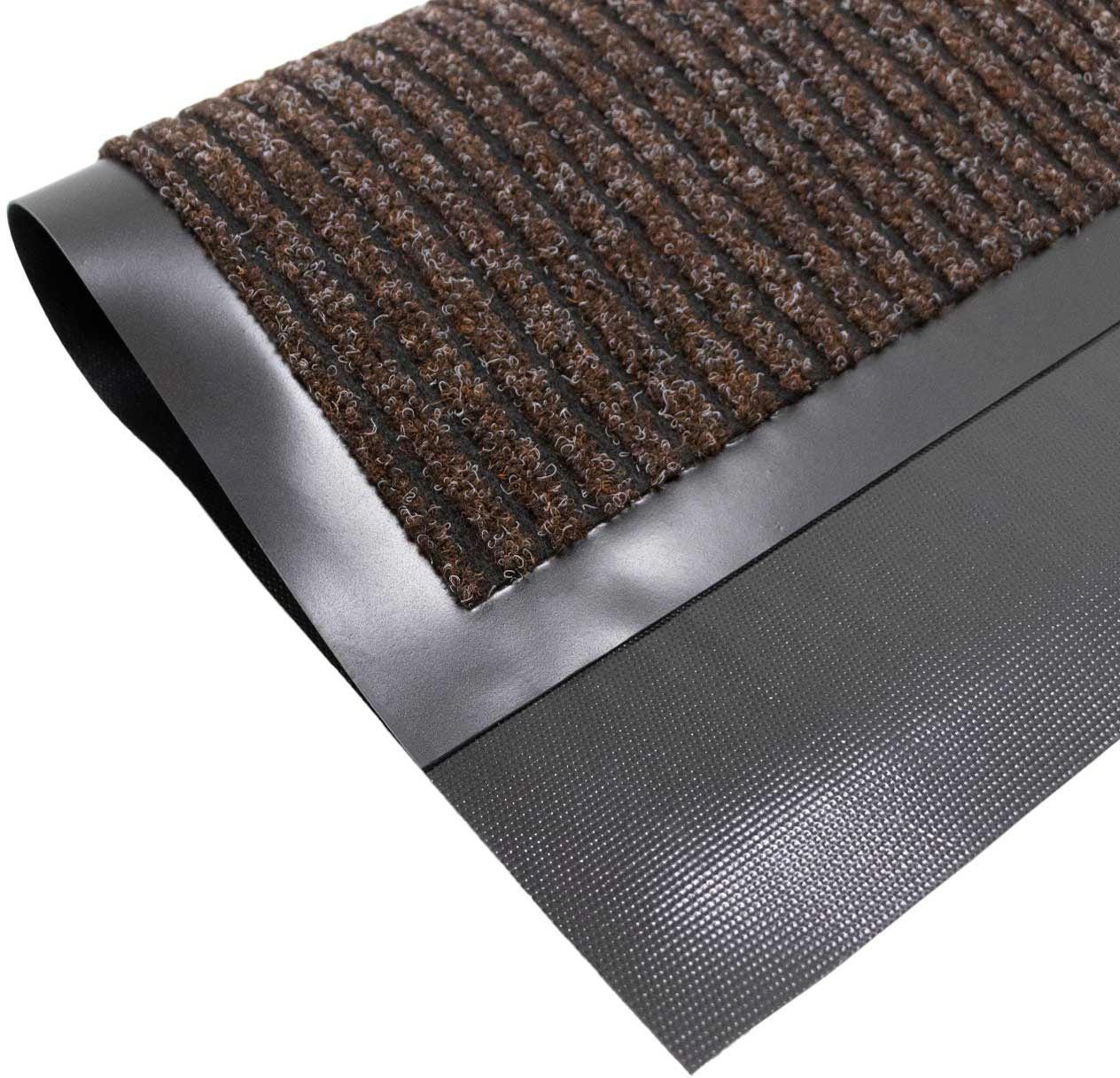Fußmatte OSLO, braun rechteckig, rutschhemmend, waschbar mm, meliert, in Höhe: Schmutzfangmatte, Primaflor-Ideen Textil, 8 gestreift