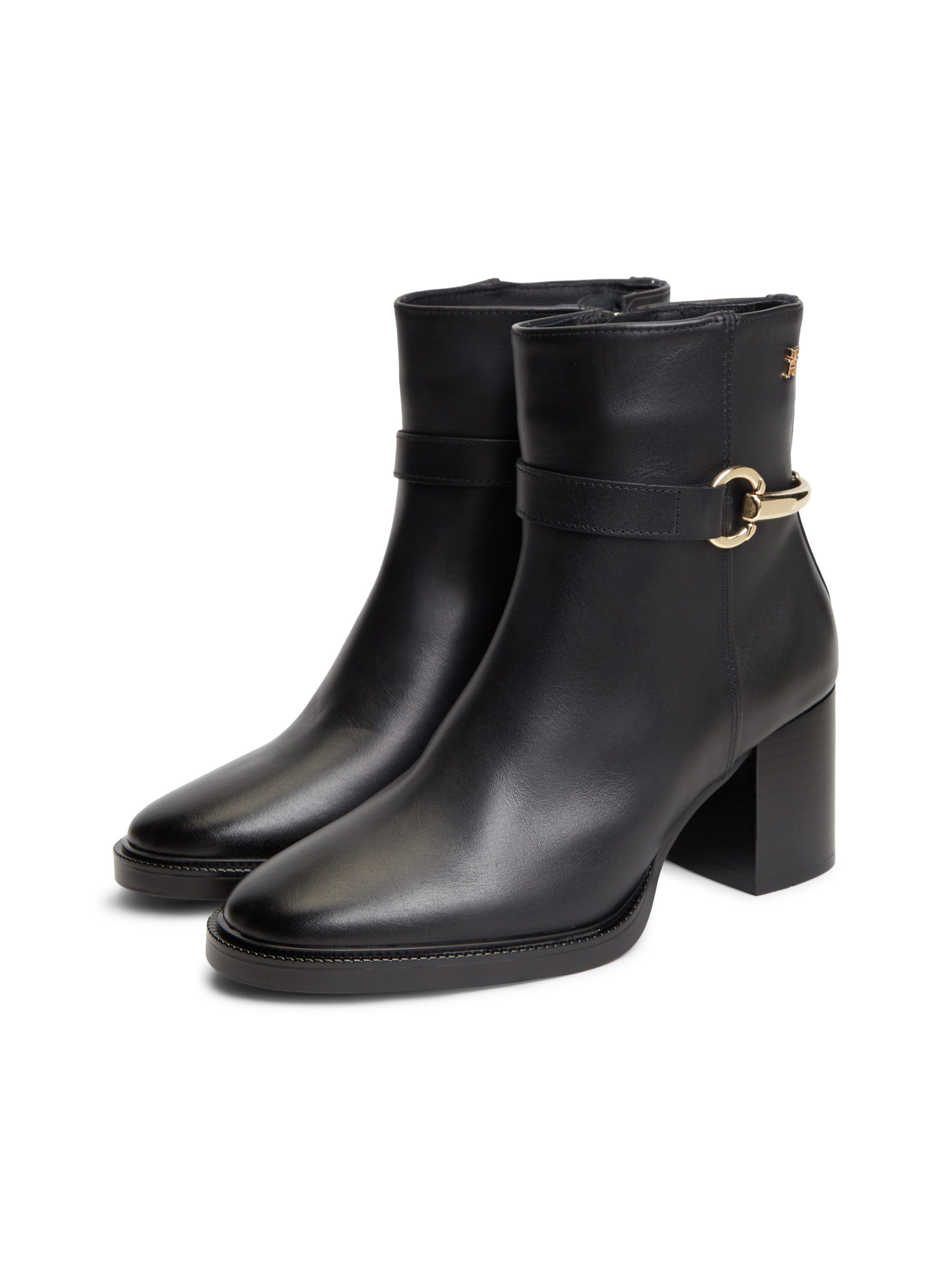 Tommy Hilfiger TH STUD HEEL RIDING ANKLE BOOT Stiefelette Blockabsatz, Ankleboots, Abendschuh mit Schmuckelement