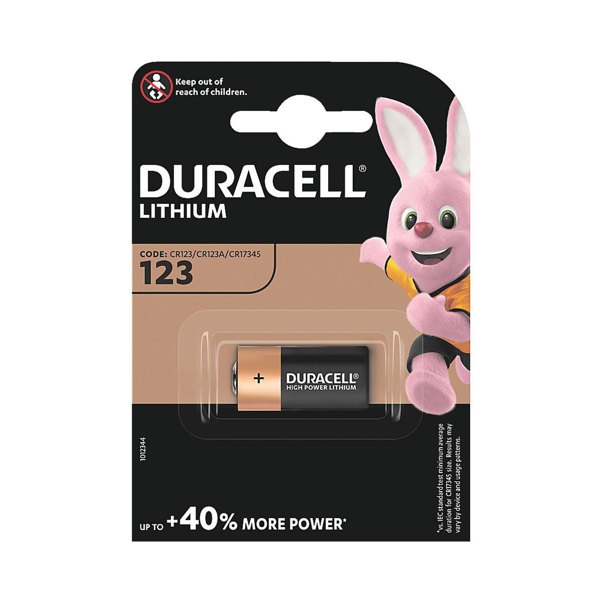 Duracell Photo Lithium Ultra Fotobatterie, (3 V, 1 St), 123 / / CR123 / CR123A / CR17345, 3 V, Lithium
