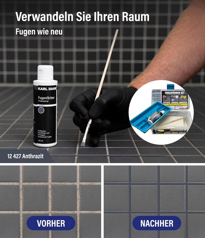 Thumbnail - Karl Dahm Fugenfarbe Karl Dahm® Fugenfärber-Komplettset 120 ml - Innen & Außen