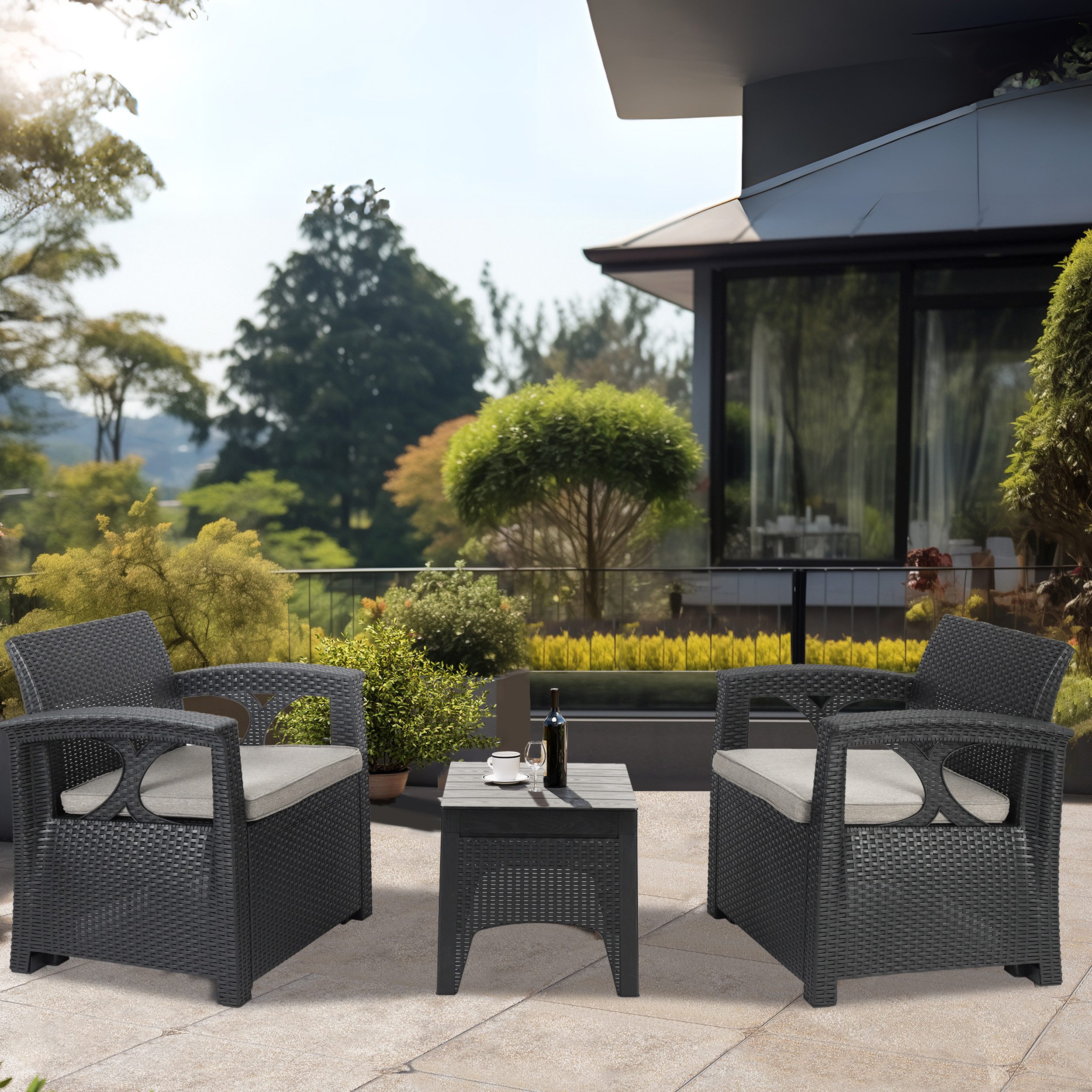 Sekey Balkonset Balkonmöbel in Rattan-Optik, Polyrattan günstig online kaufen