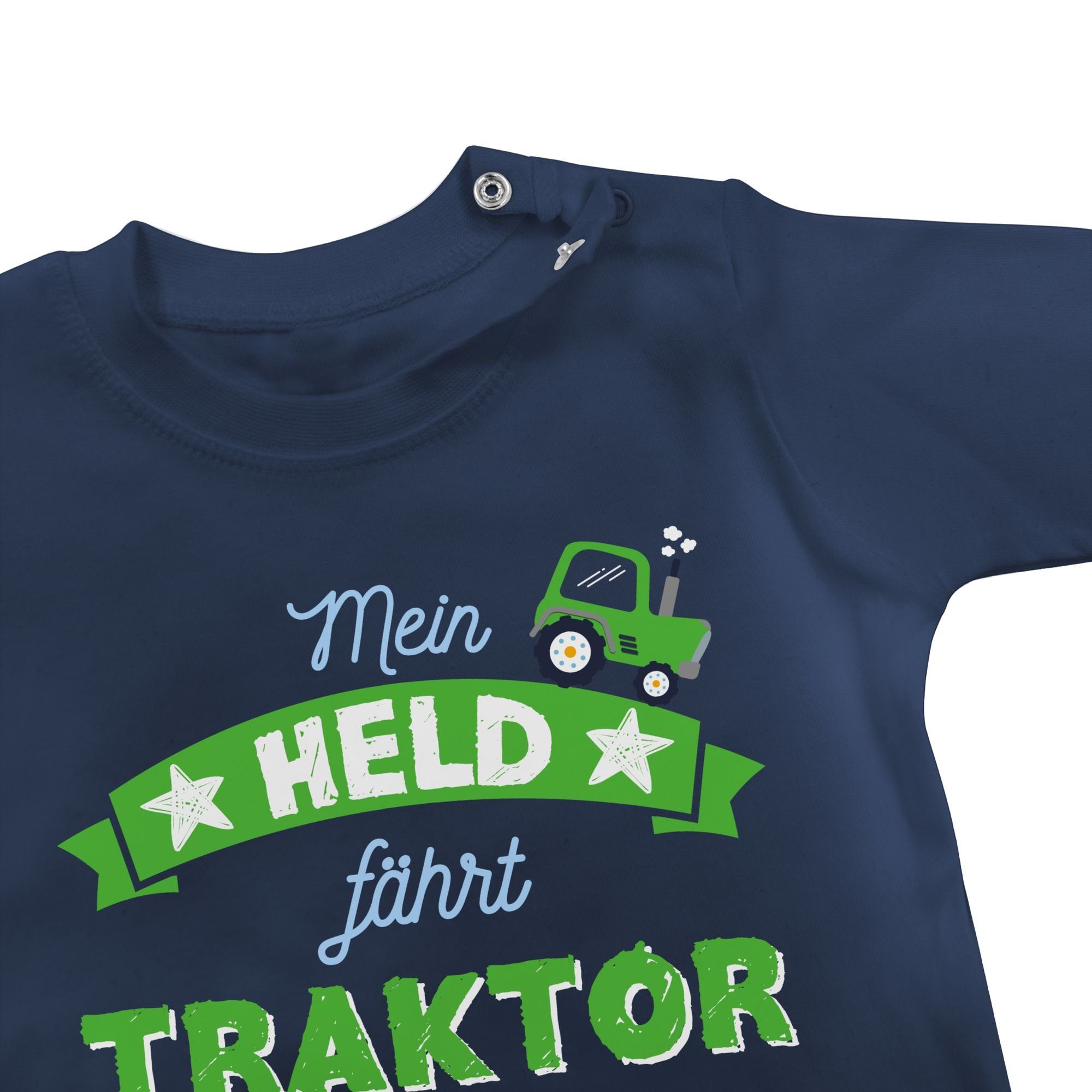 Geschenk Navy fährt Shirtracer Vatertag Held Baby Traktor T-Shirt Blau 1 Papa Mein