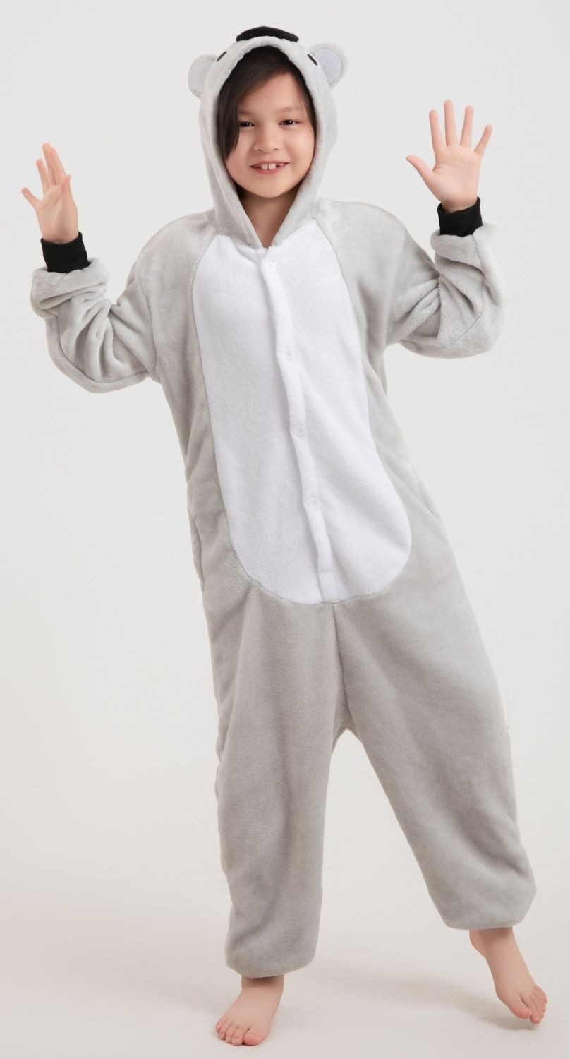 Corimori Jumpsuit Kinder Kostüm Jumpsuit Onesie verschiedene Designs (1-tlg) Fasching, Karneval, Tierkostüme Koala 116-122 – Bild 2 von 5
