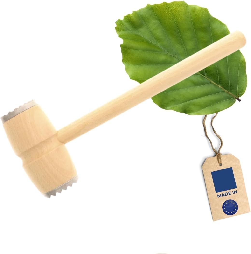 Hofmeister Fleischklopfer Buchenholz Fleischklopfer Schnitzelklopfer, Fleischhammer 28,5 cm Buchenholz Metall Schnitzelklopfer