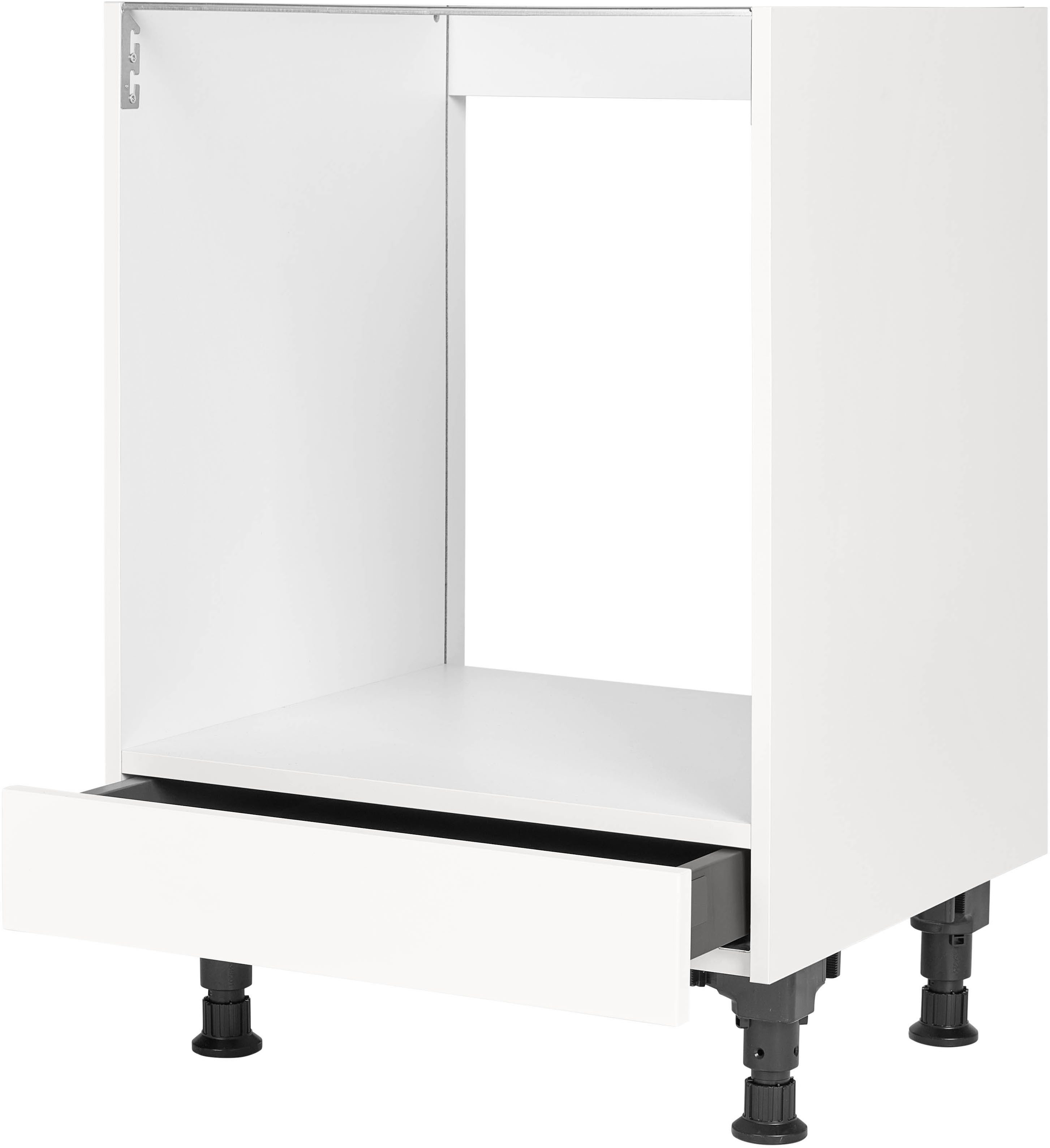 nobilia® Herdumbauschrank "Cascada", vormontiert, mit höhenverstellbaren Sockelfüßen, mit Backofenschublade, Breite 60 cm