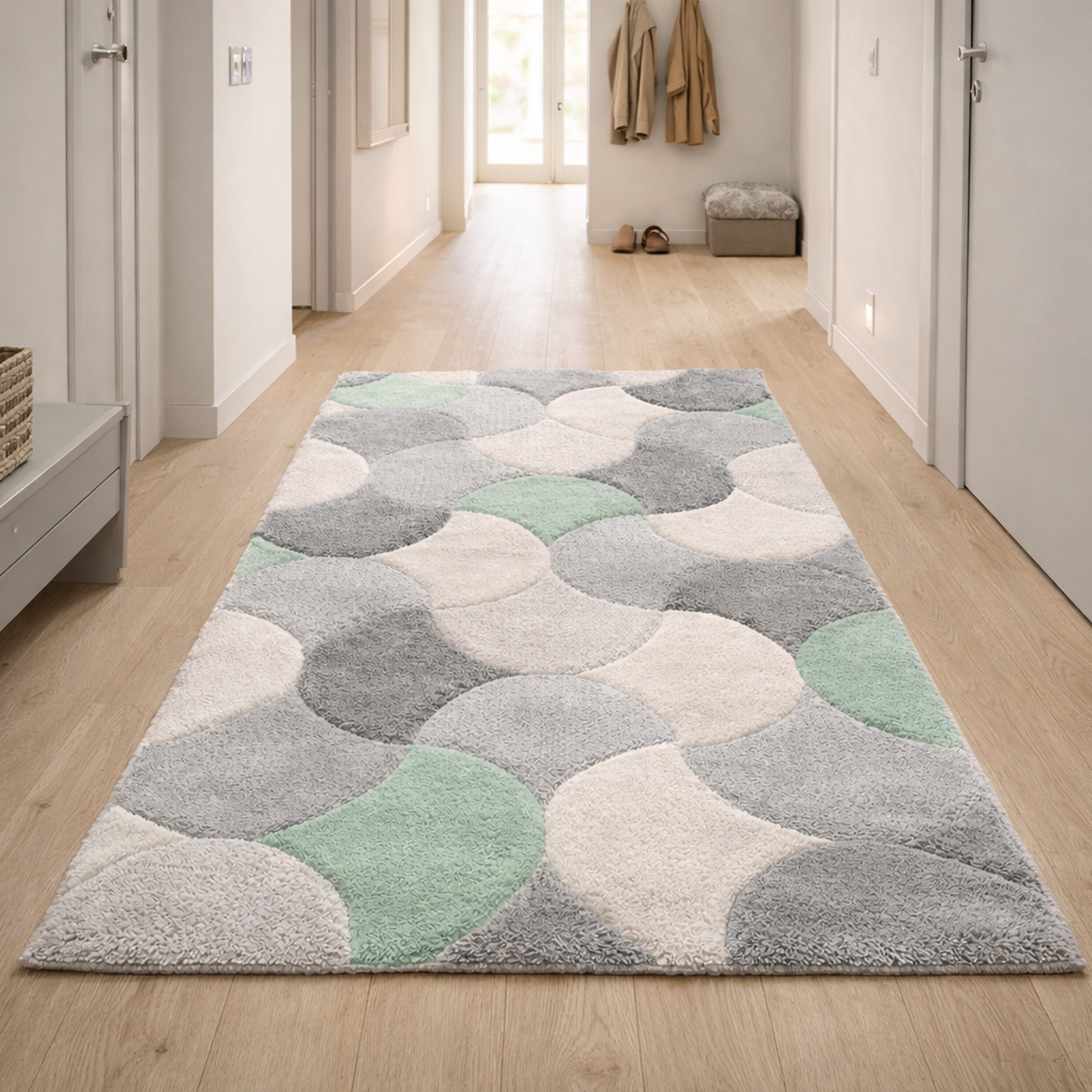 Carpetia Teppich Moderner Teppich mit Konturenschnitt, rechteckig, Höhe: 13 mm, mehrfarbiges Muster in modernen Farbkombinationen
