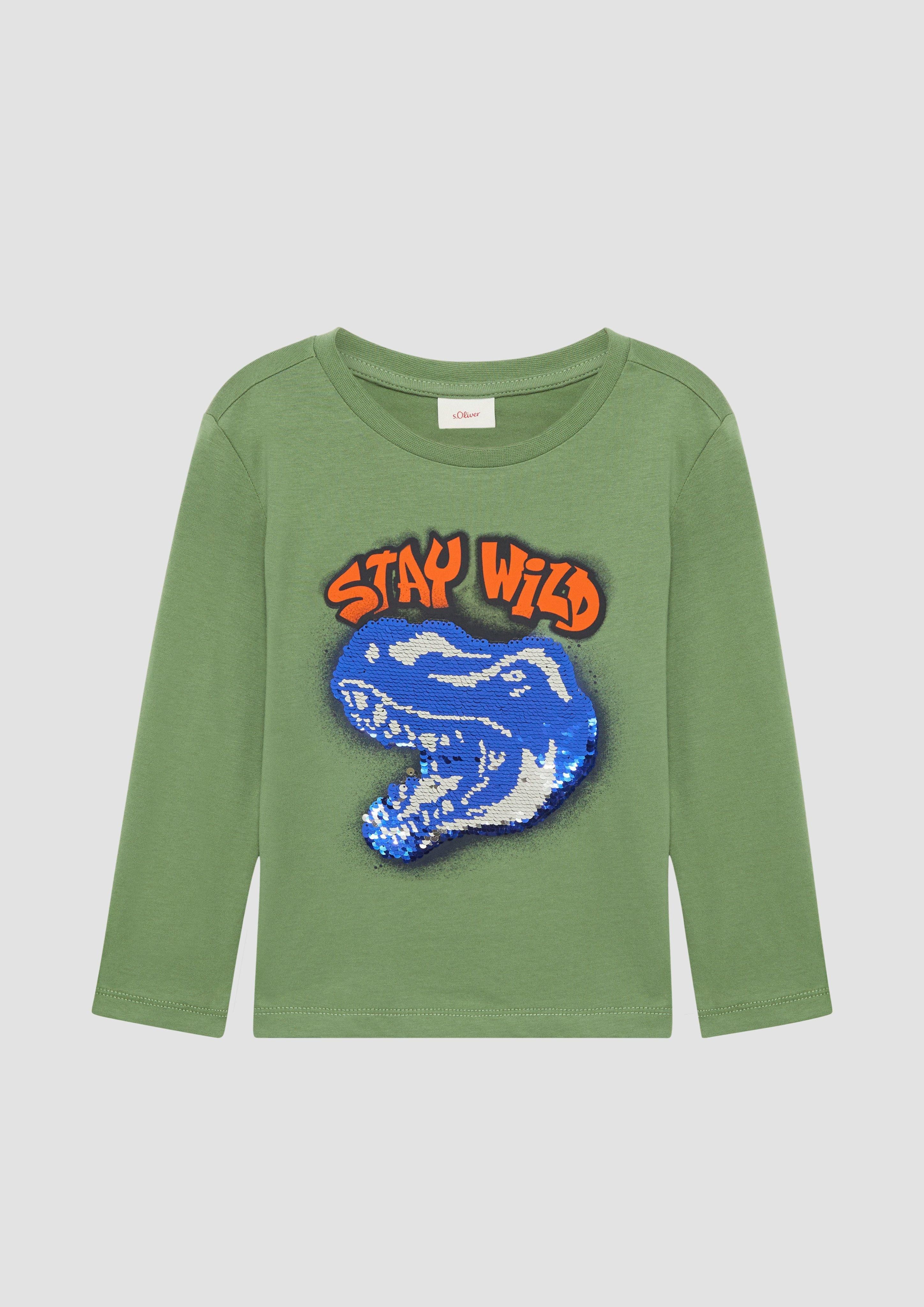 Langarmshirt Longsleeve mit Wendepailletten