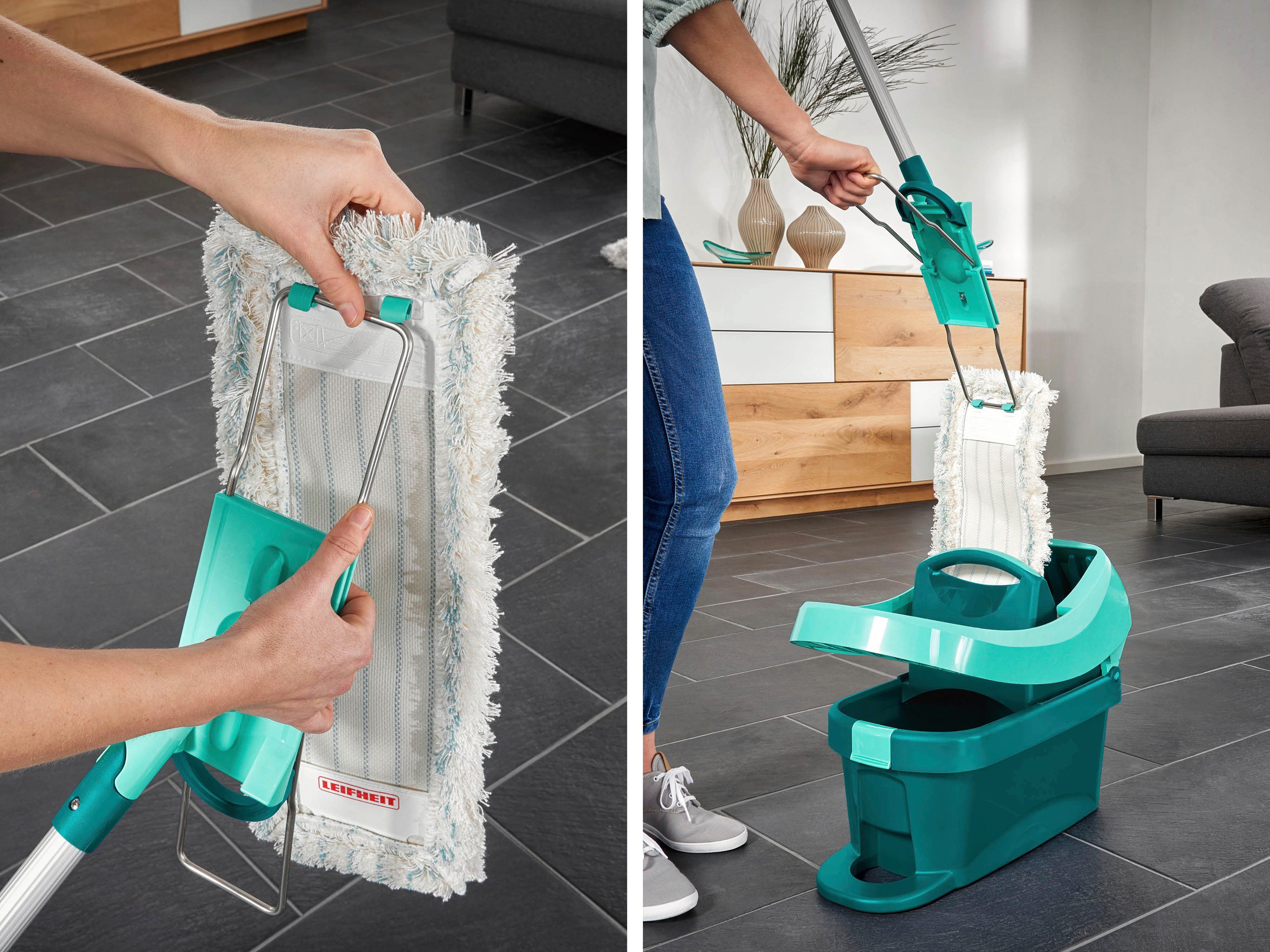 Leifheit Bodenwischer-Set Profi microdur Duo, Click System