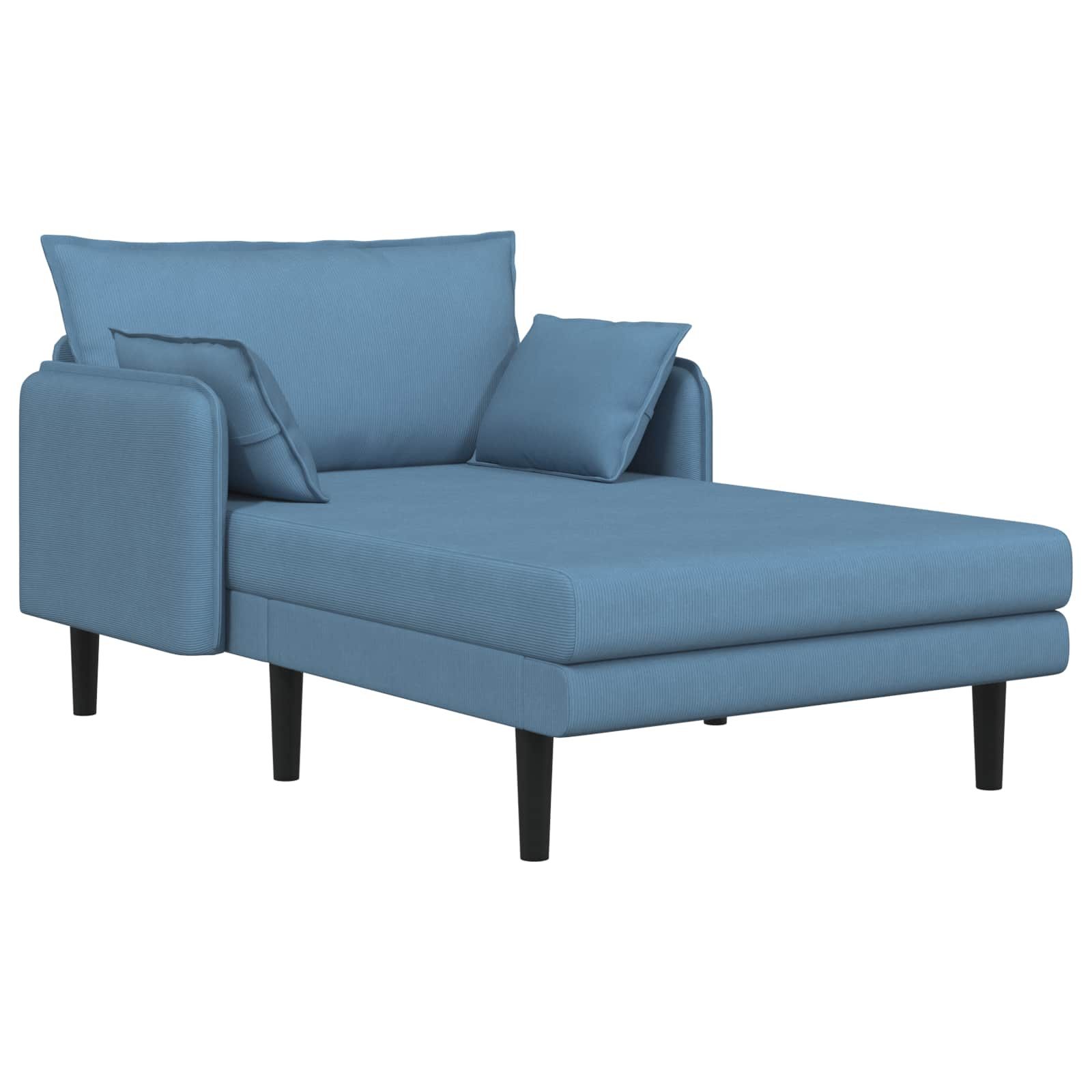 vidaXL Chaiselongue Große Chaiselongue Blau Cordstoff, 1 Teile