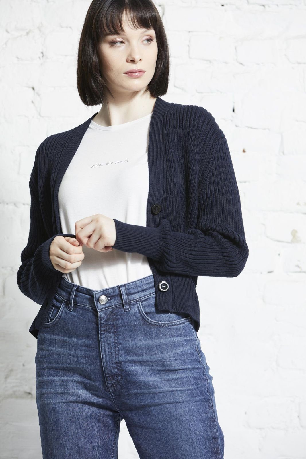 wunderwerk Strickpullover cardigan cropped Rib