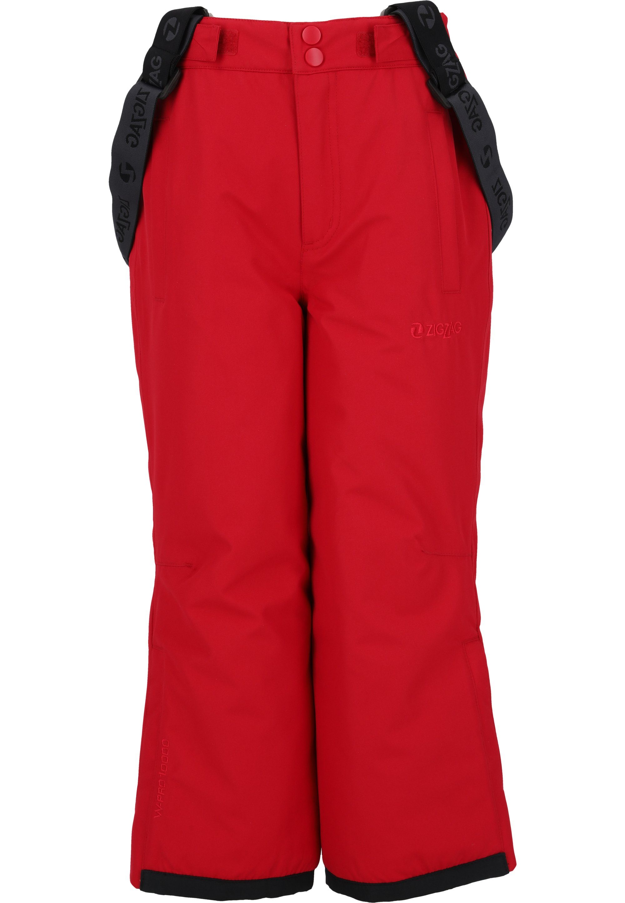[Zu einem schockierenden Preis erhältlich!] ZIGZAG Skihose Soho mit Hosenträgern rot-rot abnehmbaren