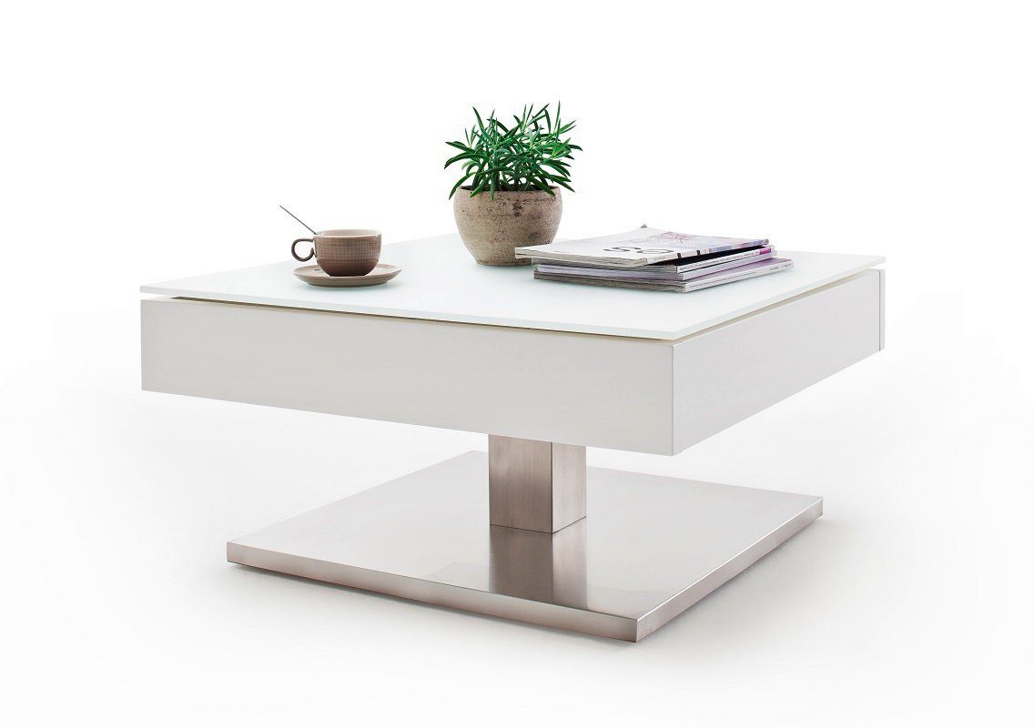 MCA furniture Couchtisch Couchtisch Mariko, Glas / MDF, 75x75, weiß (no-Set), Breite 75 cm, Tischplatte aus Glas,MDF