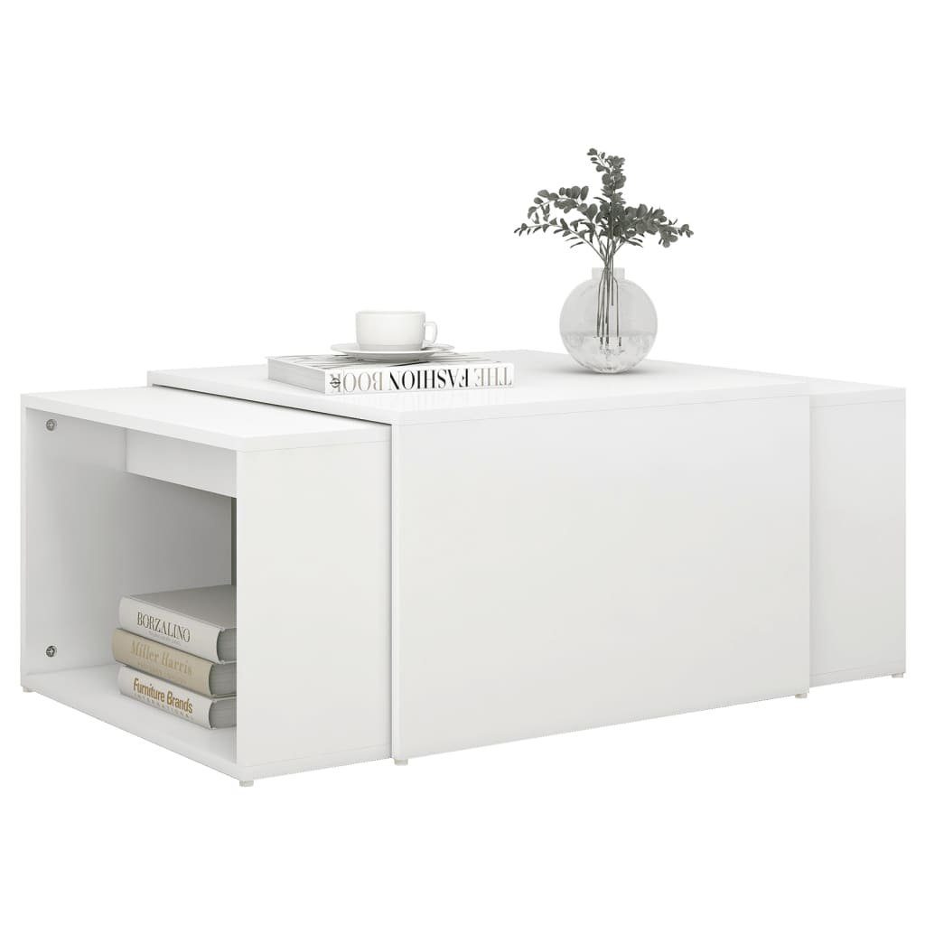cm Satztisch-Set 60x60x30 furnicato Couchtisch Weiß Spanplatte 3-tlg.