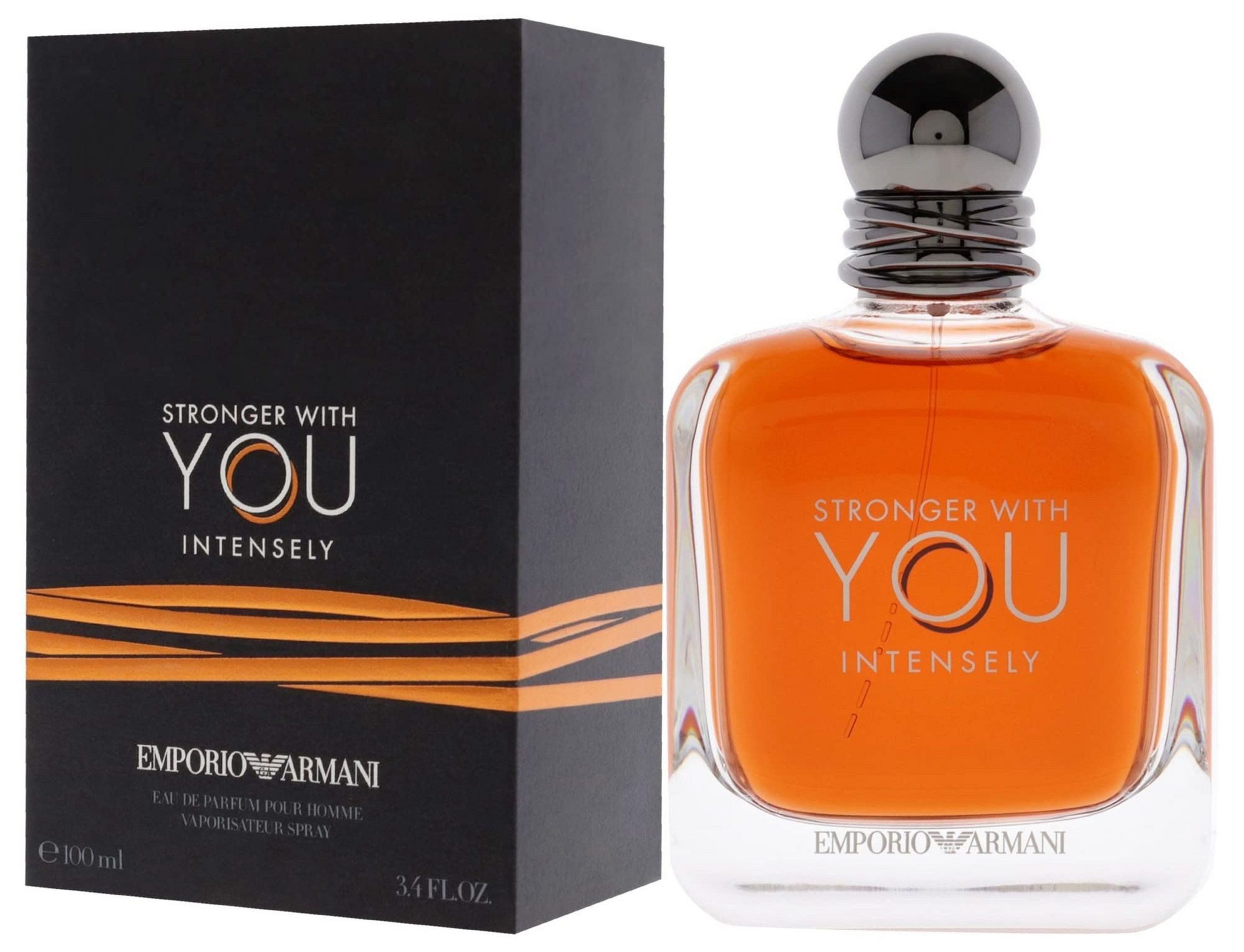 Emporio Armani Eau de Parfum Stronger With You Intensely EDP Herren Spray, Süß-würziger Duft mit Rosa Pfeffer, Wacholder, Vanille und Zimt