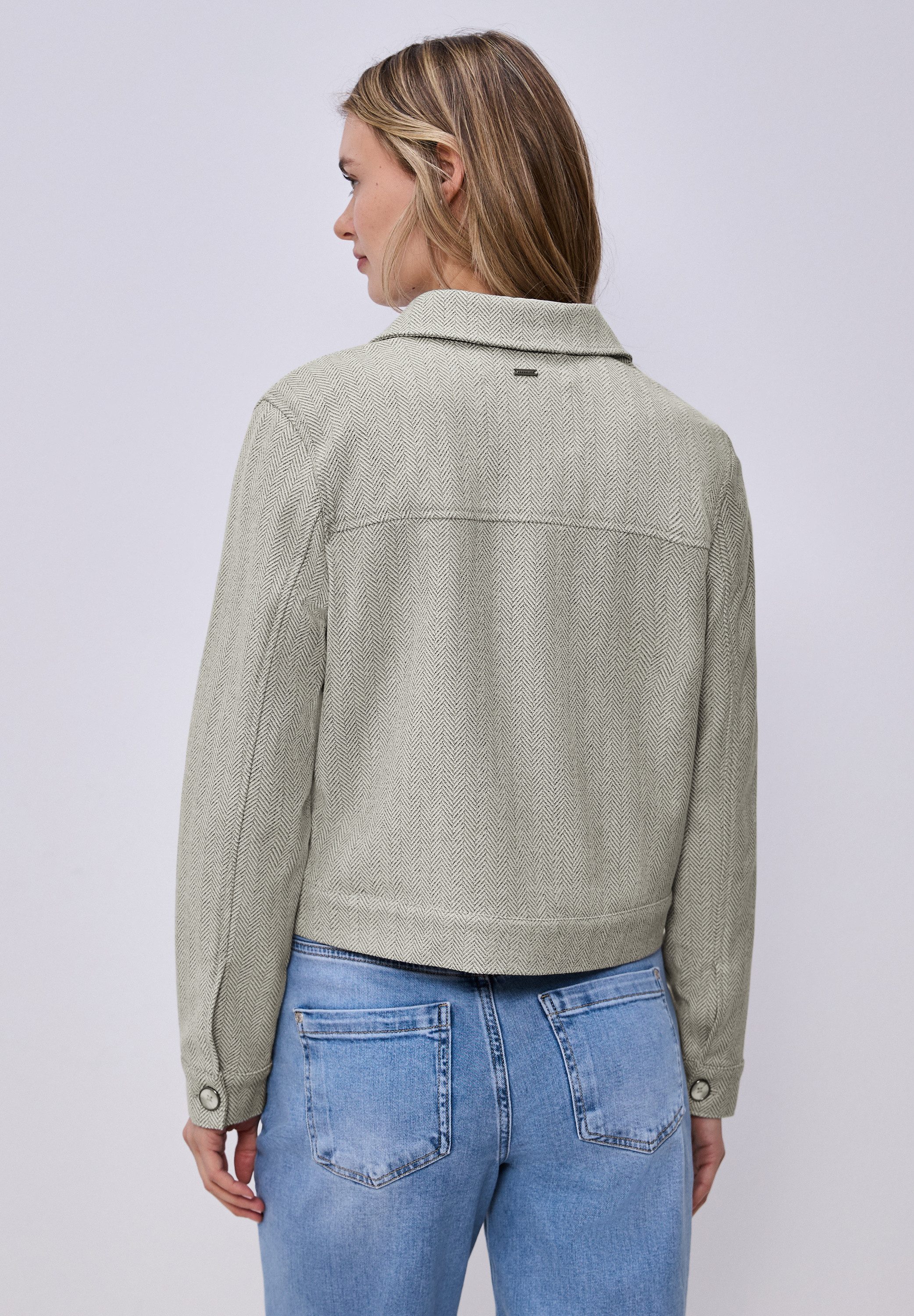 STREET ONE Blouson mit Fischgrätmuster und Zipper