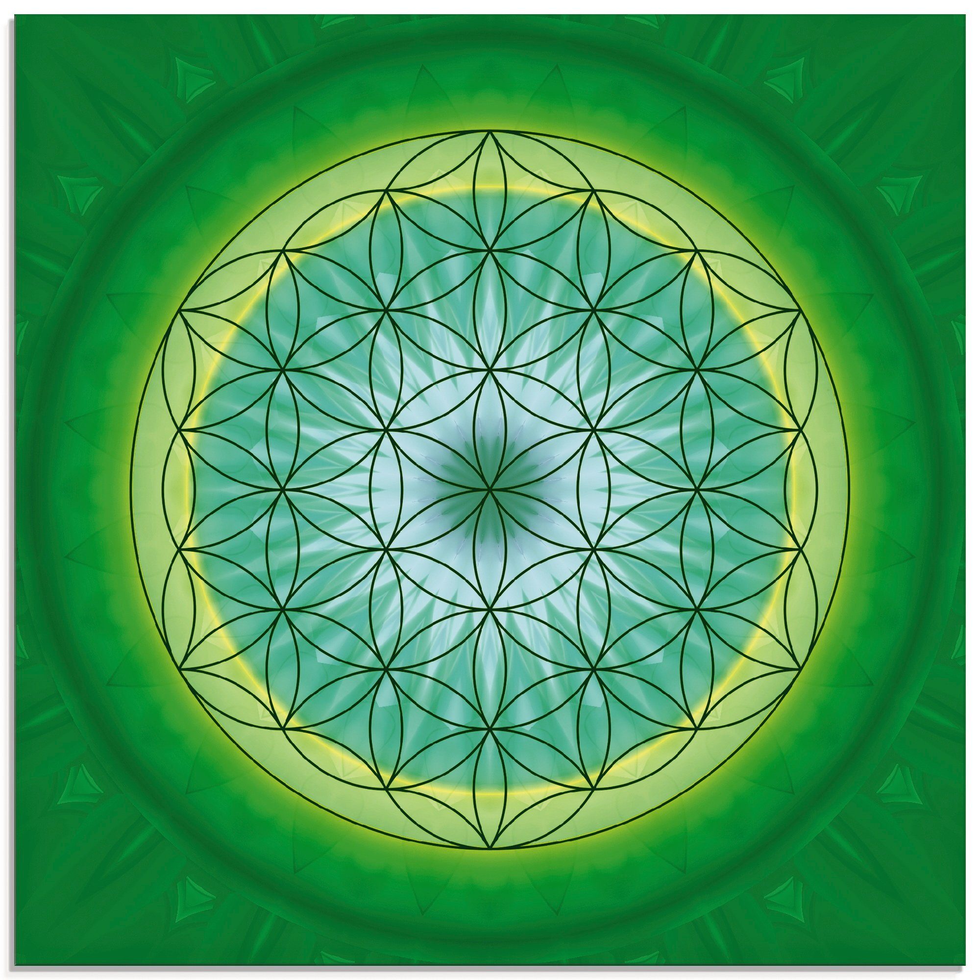 Artland Glasbild Blume des Lebens 3, Muster (1 St), in verschiedenen Größen