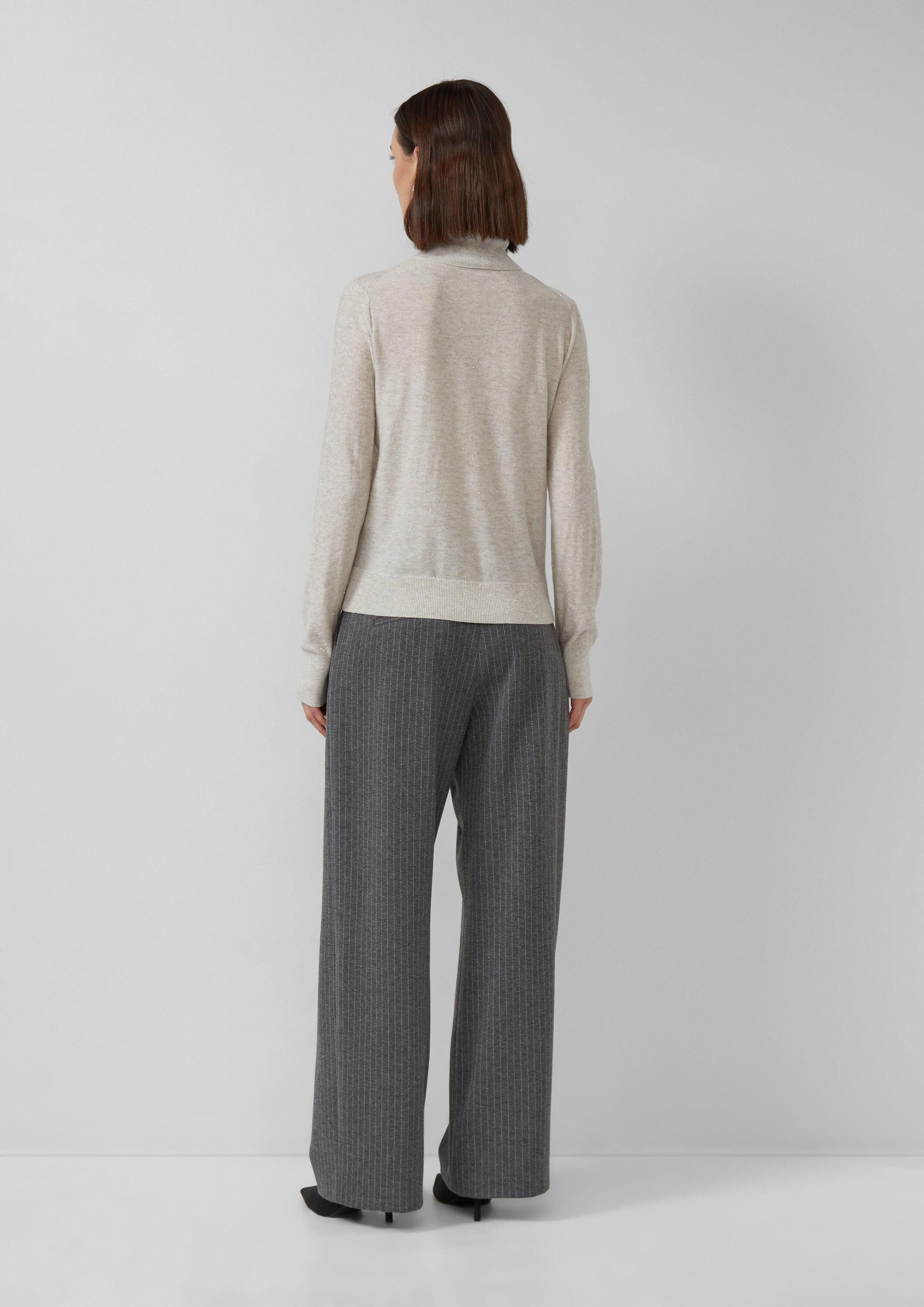 s.Oliver Longpullover Strickpullover Rollkragenpullover mit feinen Pailletten