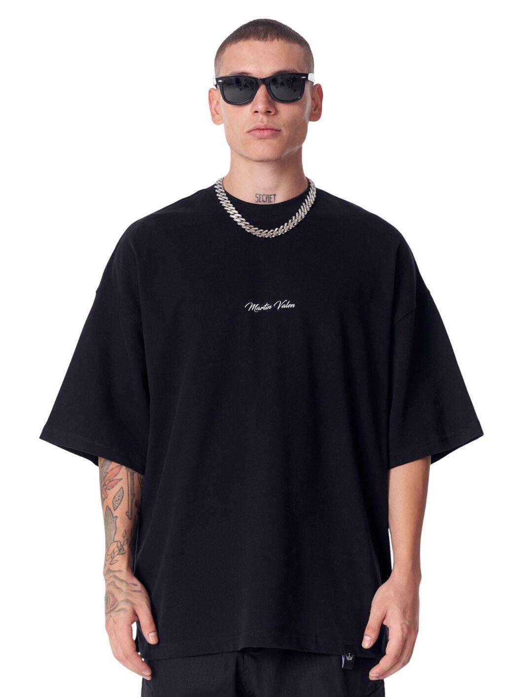 Martin Valen T-Shirt 3D Gesticktes Glänzendes Mandala T-Shirt