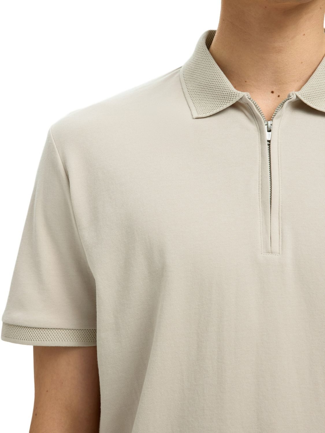 SELECTED HOMME Poloshirt SLMFAVE ZIP SS (1-tlg) aus Baumwollmix