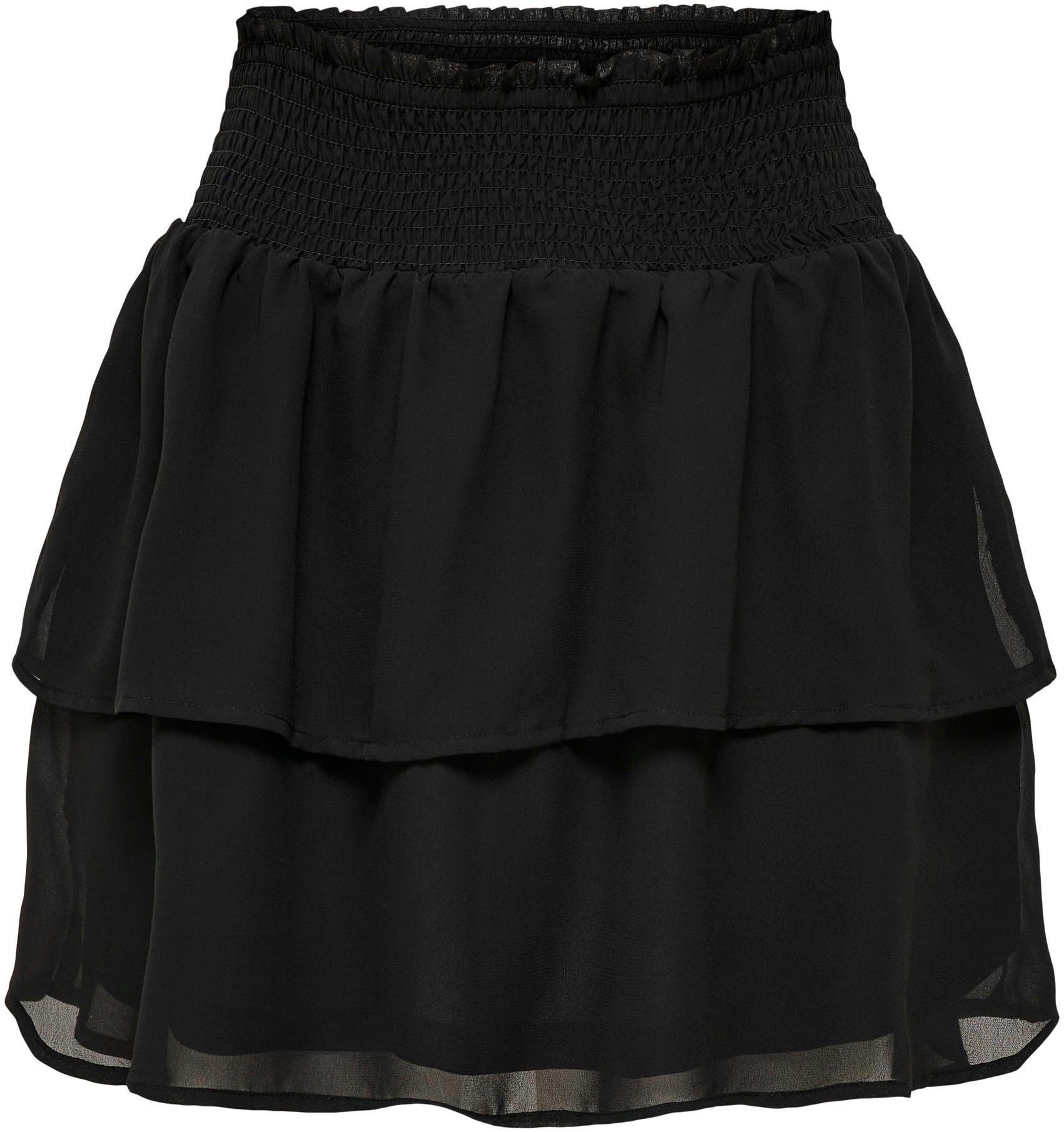 STAR ONLY Minirock ONLANN black SKIRT SMOCK LAYERED