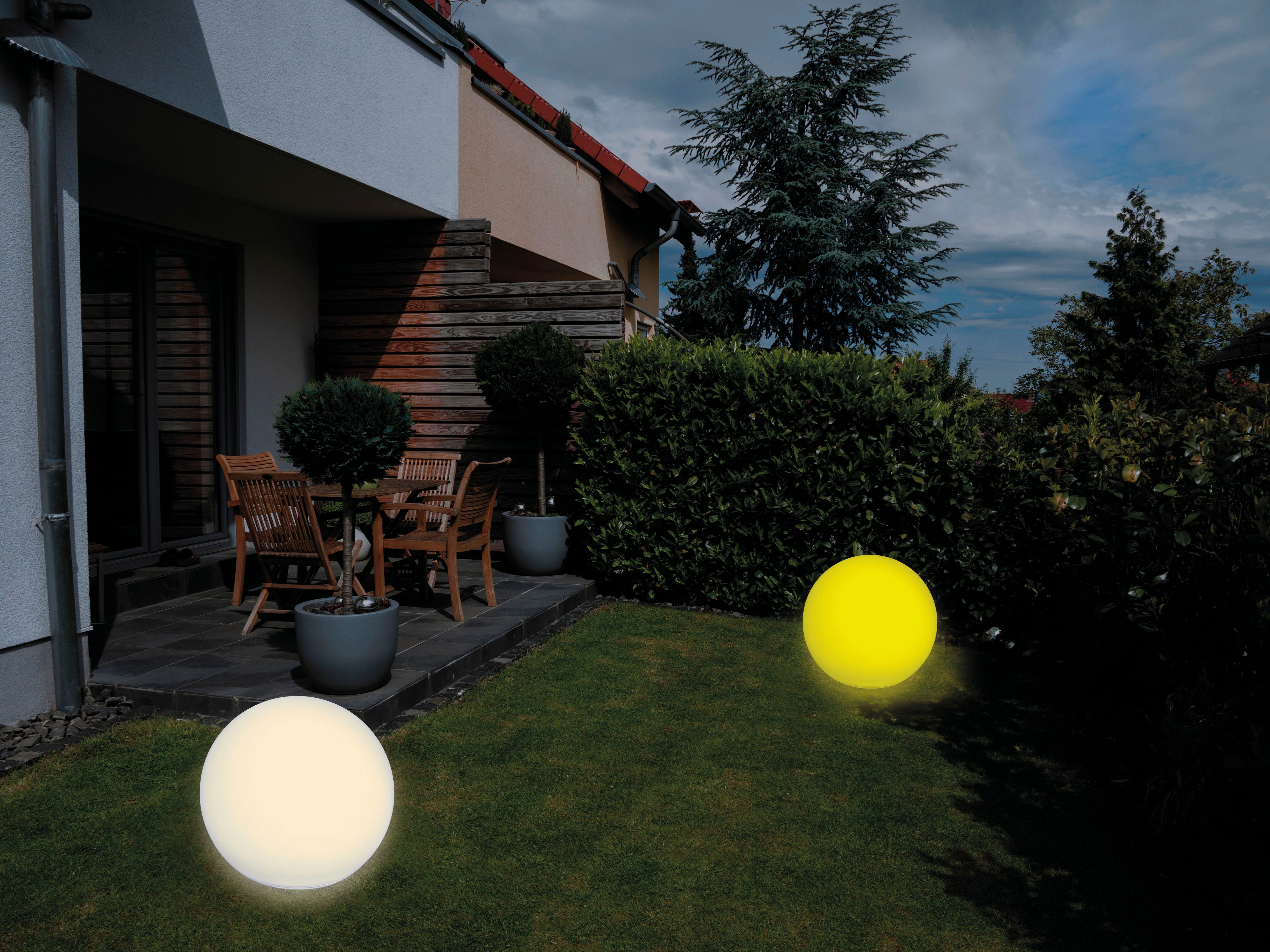 OTTO home LED Solarleuchte Ollira, LED-Solar Kugelleuchte, RGB, Tageslichtsensor, LED fest integriert, Warmweiß, RGB, mit Erdspieß – Bild 5 von 5